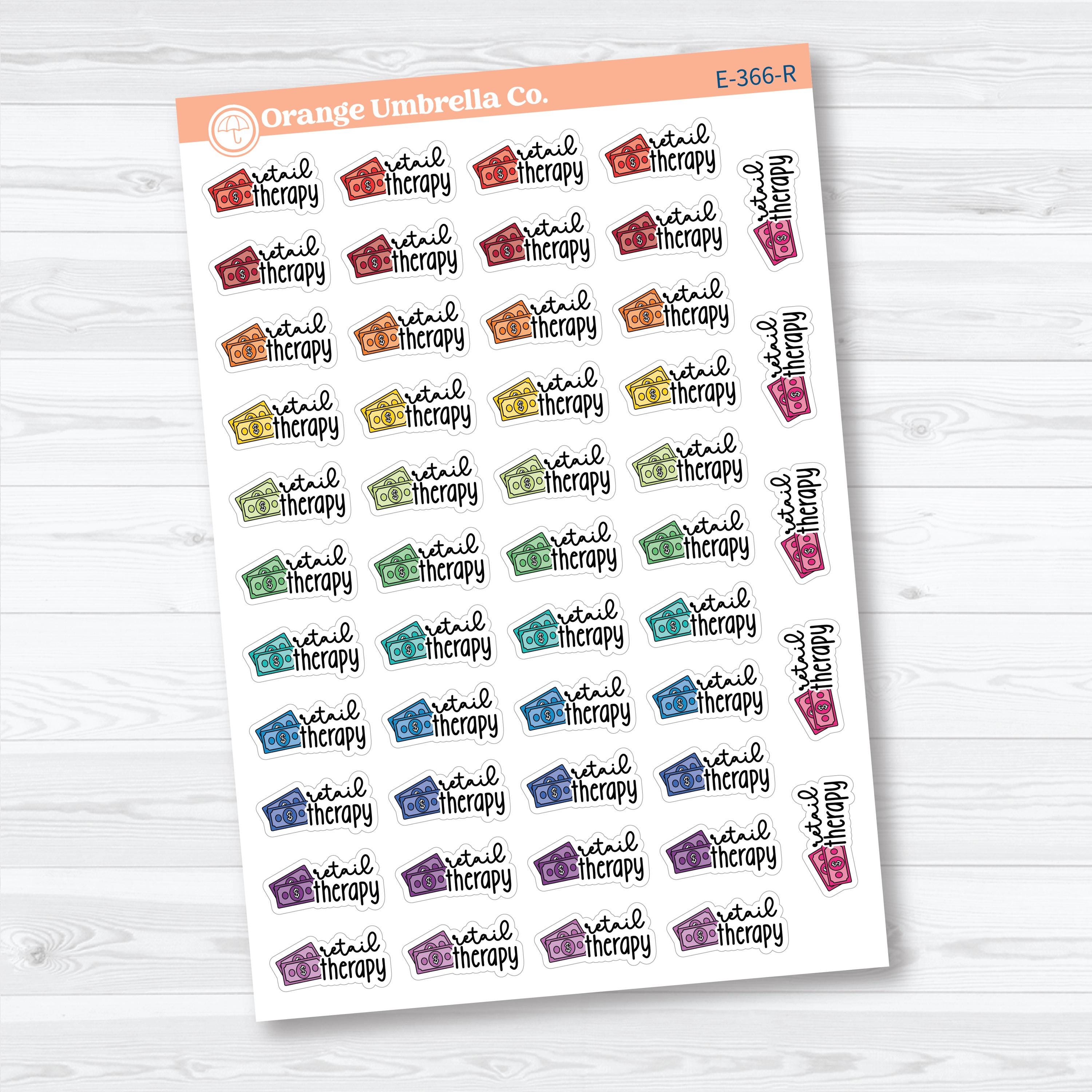 Retail Therapy Event Labels | Shopping Planner Stickers | E-366