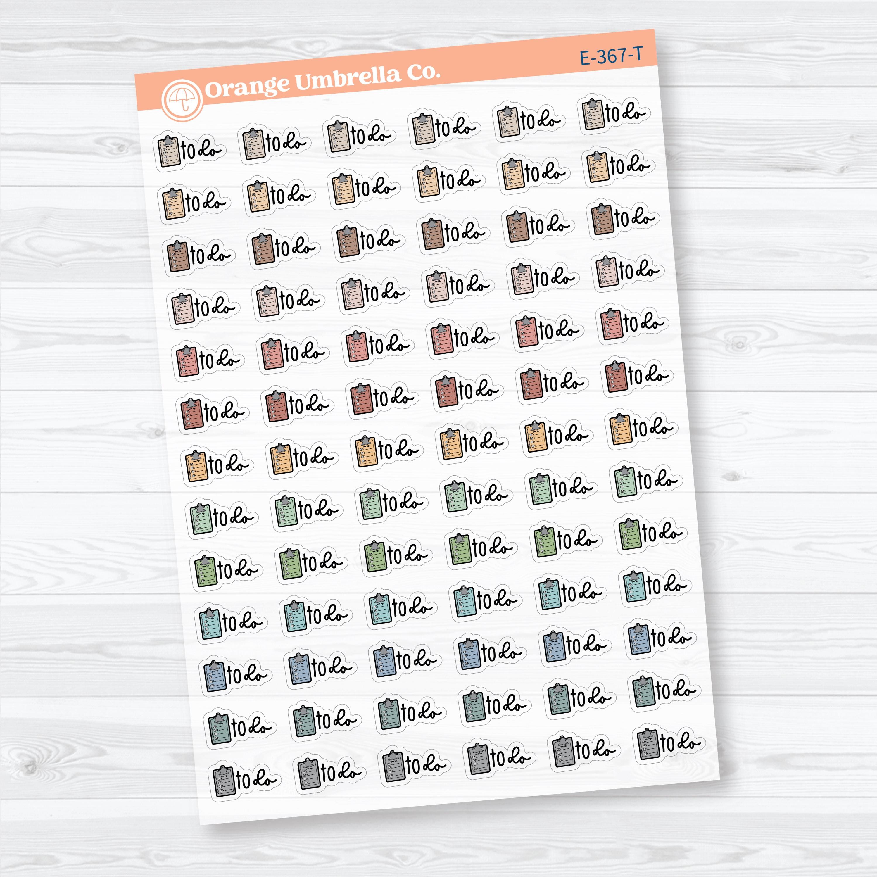 To Do Event Labels | Clear Matte Task Planner Stickers | E-367-CM