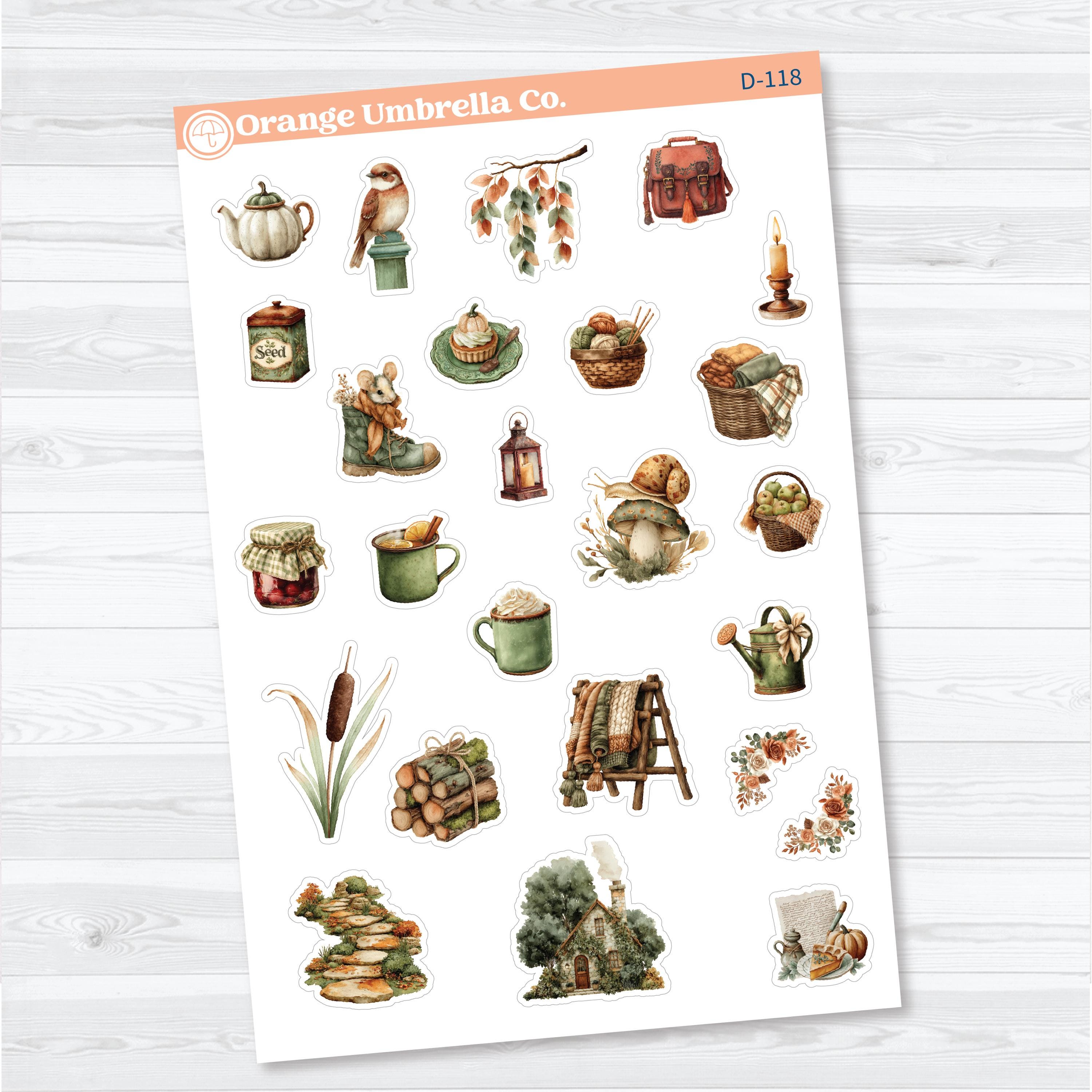 Autumn Scroll Deco | Fall Planner Stickers | D-117-118