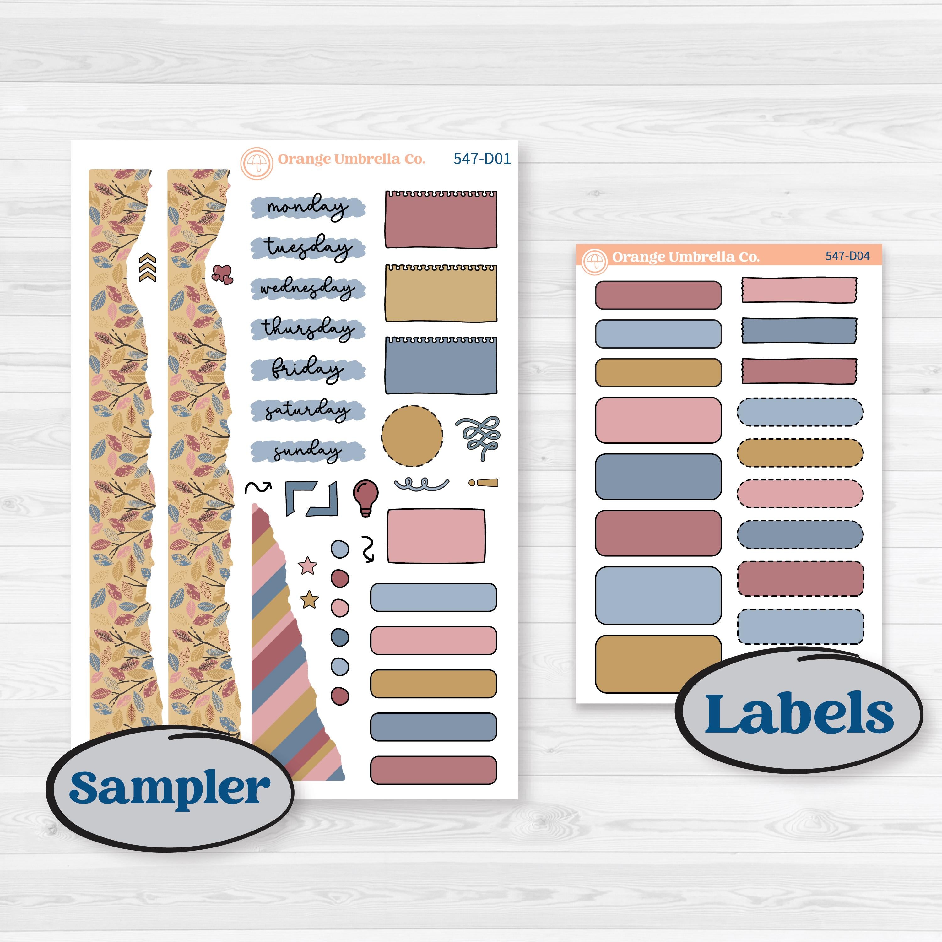 Rainy Autumn Kit | Journaling or Scrapbooking Kit | Creative Junk Journal Planner Stickers | Rain Fall | KIT-547-D