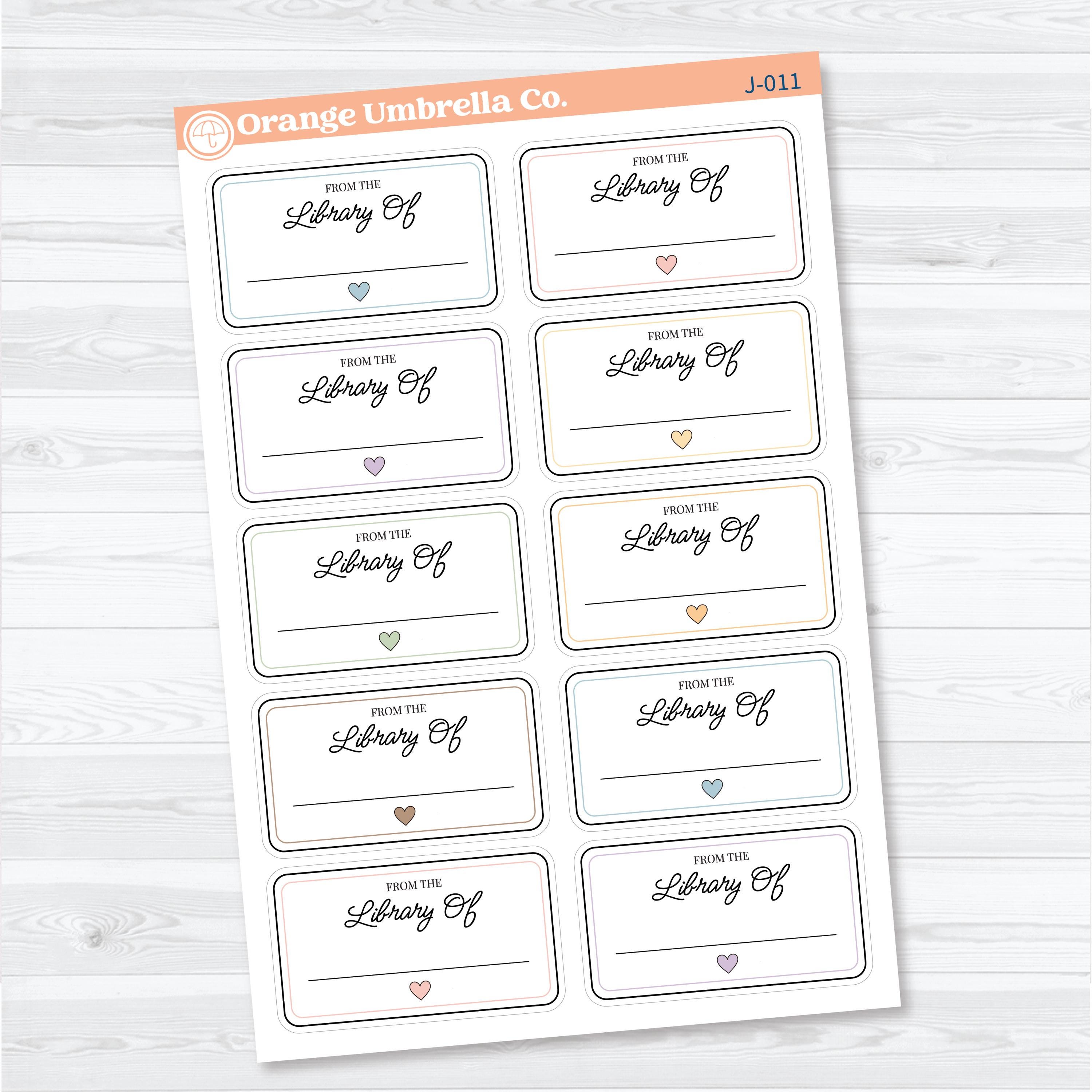 From the Library Of Bookplate Stickers | Reading Journal Planner Stickers | J-011