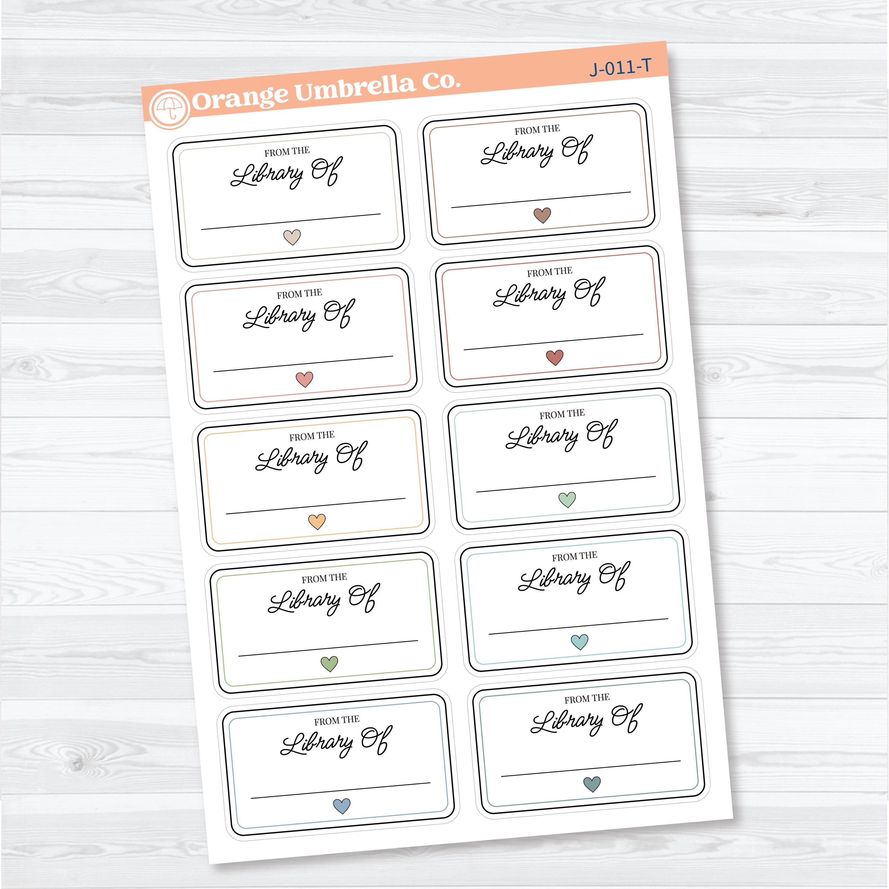 From the Library Of Bookplate Stickers | Reading Journal Planner Stickers | J-011