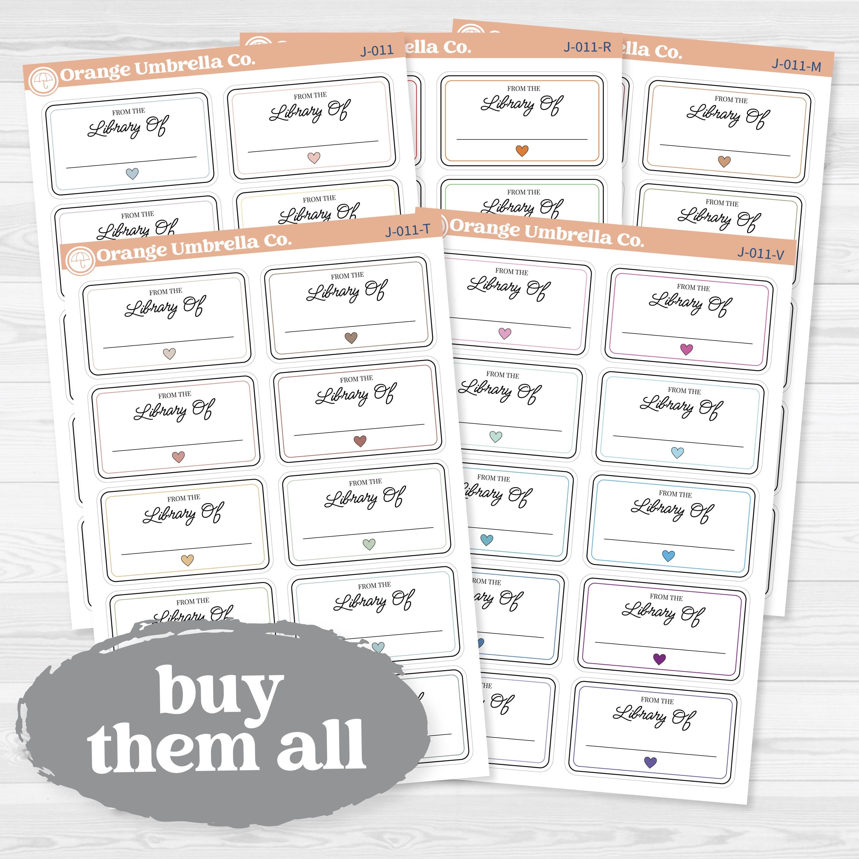 From the Library Of Bookplate Stickers | Reading Journal Planner Stickers | J-011