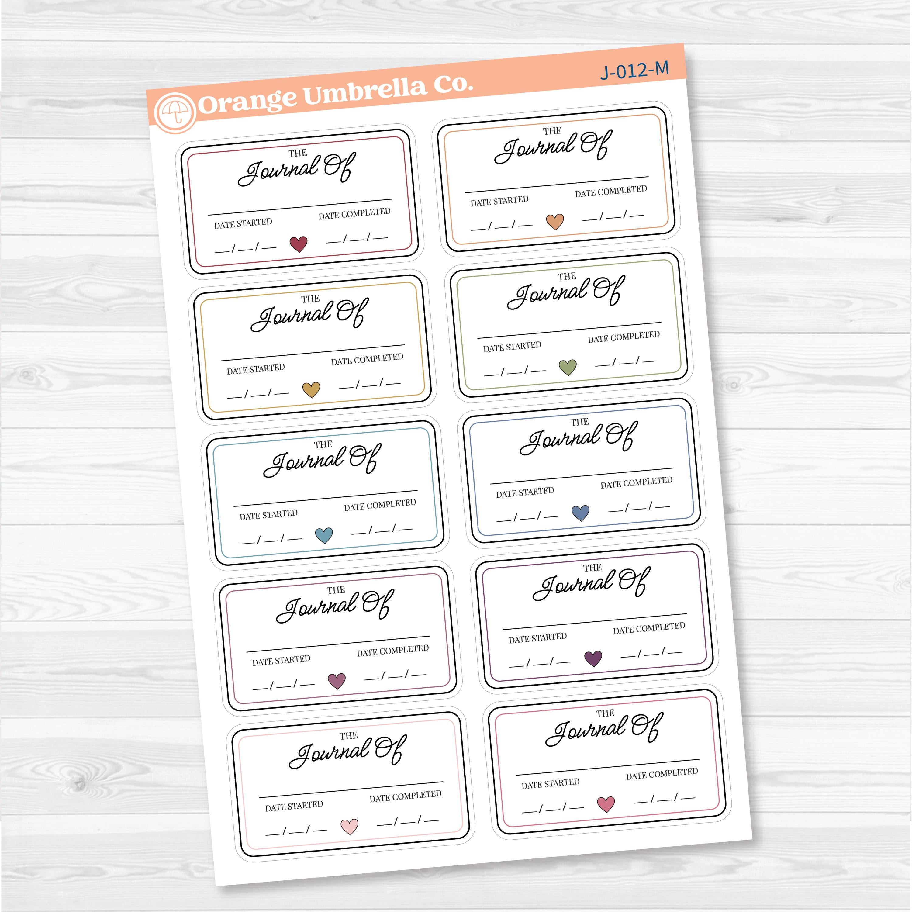 The Journal Of Bookplate Stickers | Reading Journal Planner Stickers | J-012