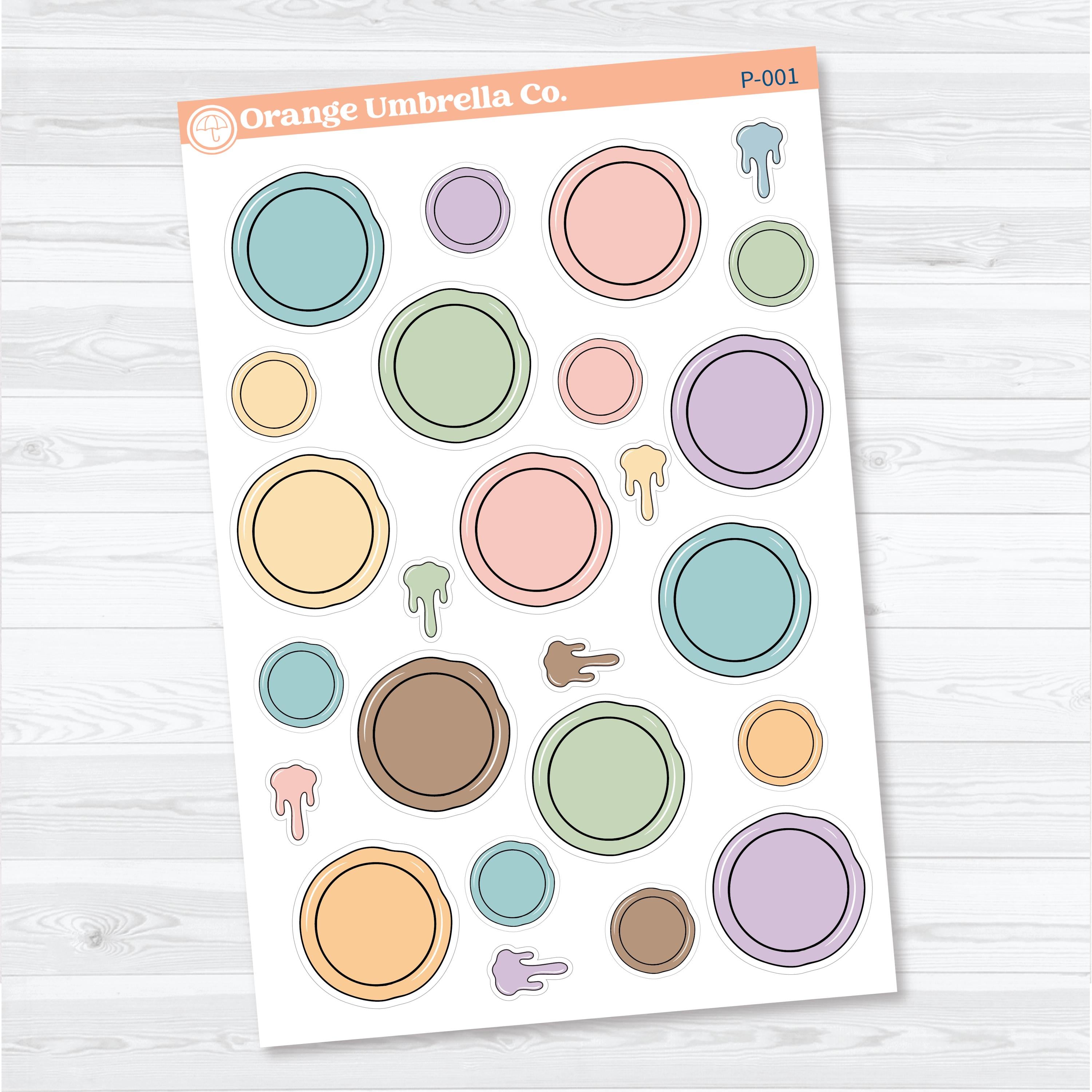 Wax Seal Paper Pieces Ephemera | Journaling Planner Stickers | P-001
