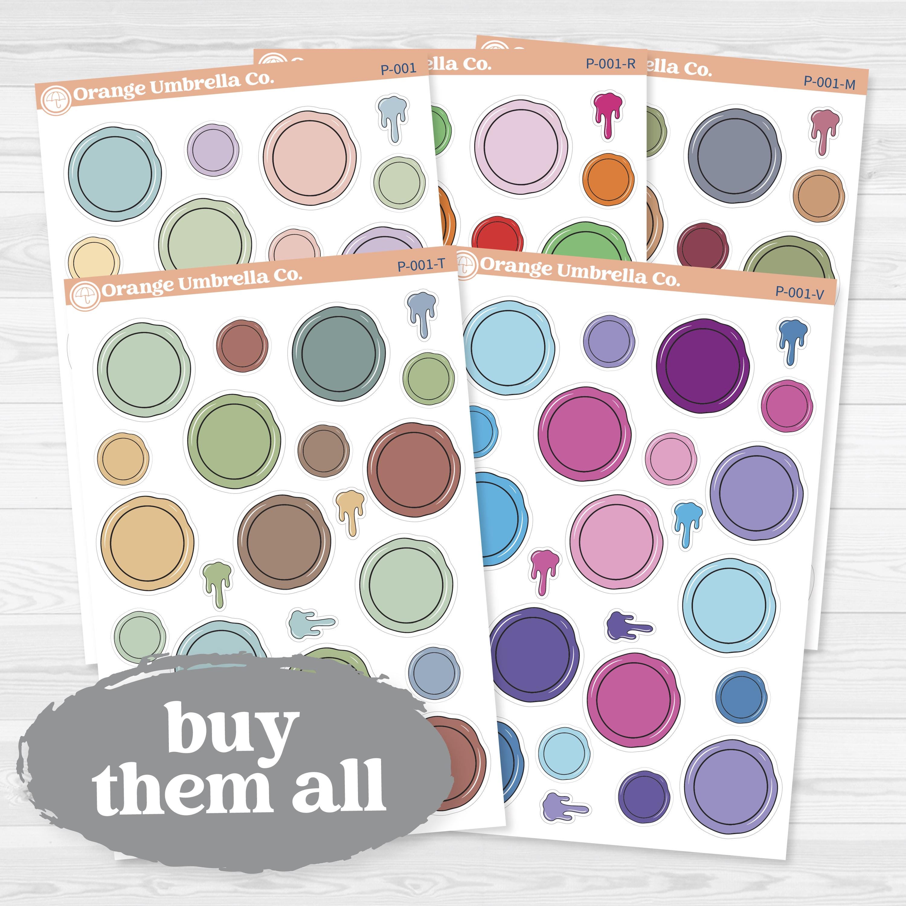 Wax Seal Paper Pieces Ephemera | Journaling Planner Stickers | P-001