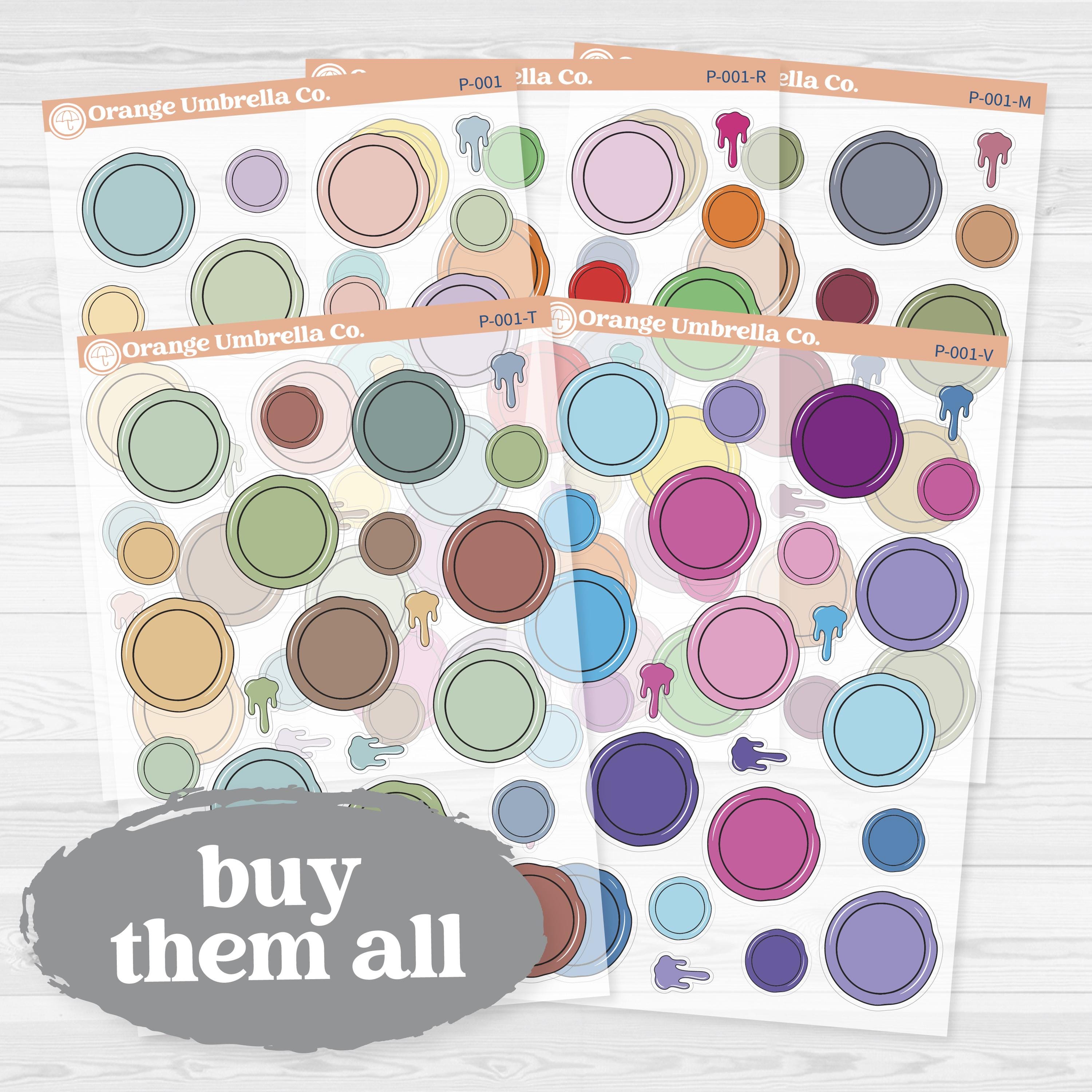 Wax Seal Paper Pieces Ephemera | Journaling Planner Stickers | Clear Matte | P-001-CM