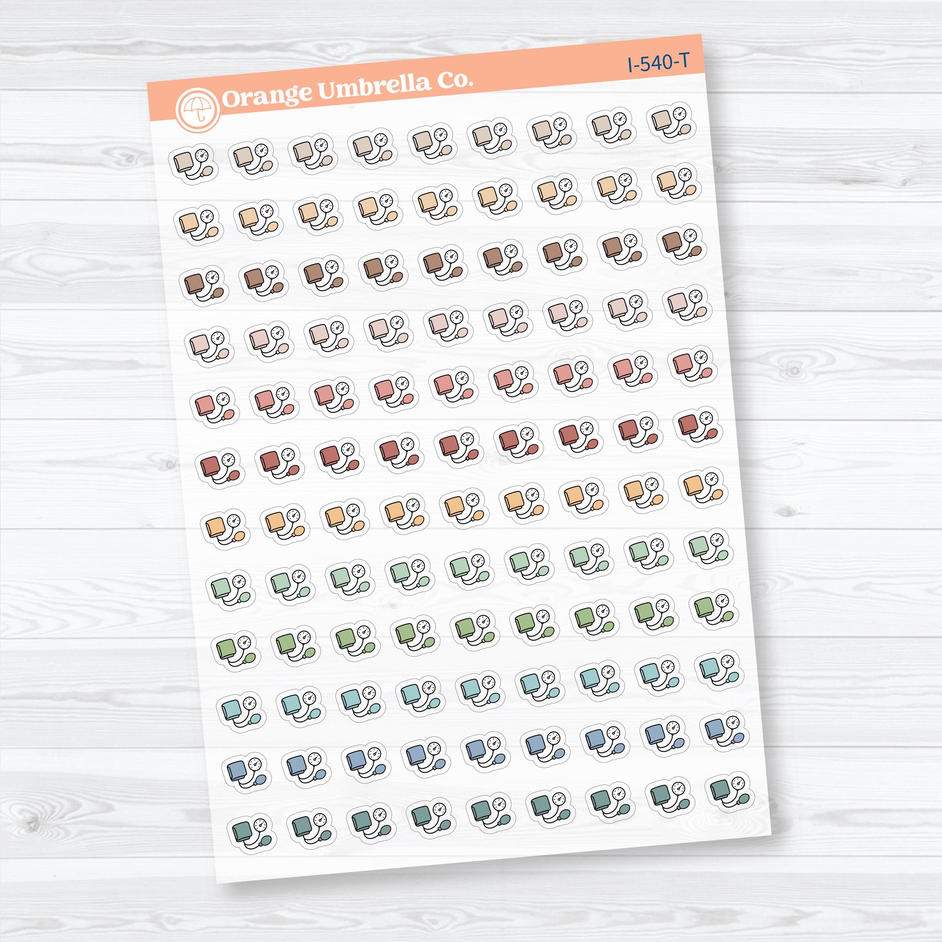 Blood Pressure Icons | Clear Matte Health Planner Stickers | I-540-CM
