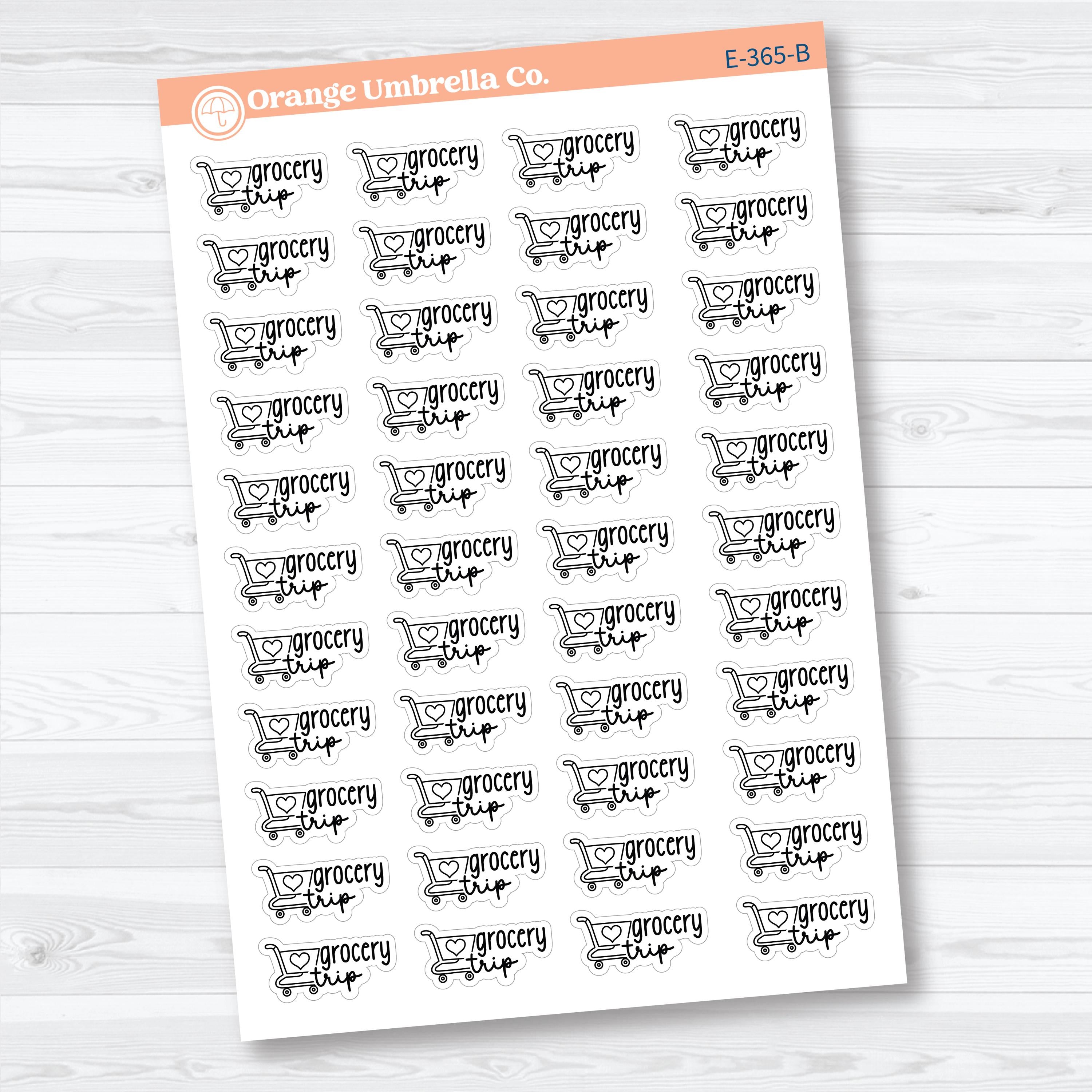 Grocery Trip Event Labels | Shopping Planner Stickers F18 | E-365