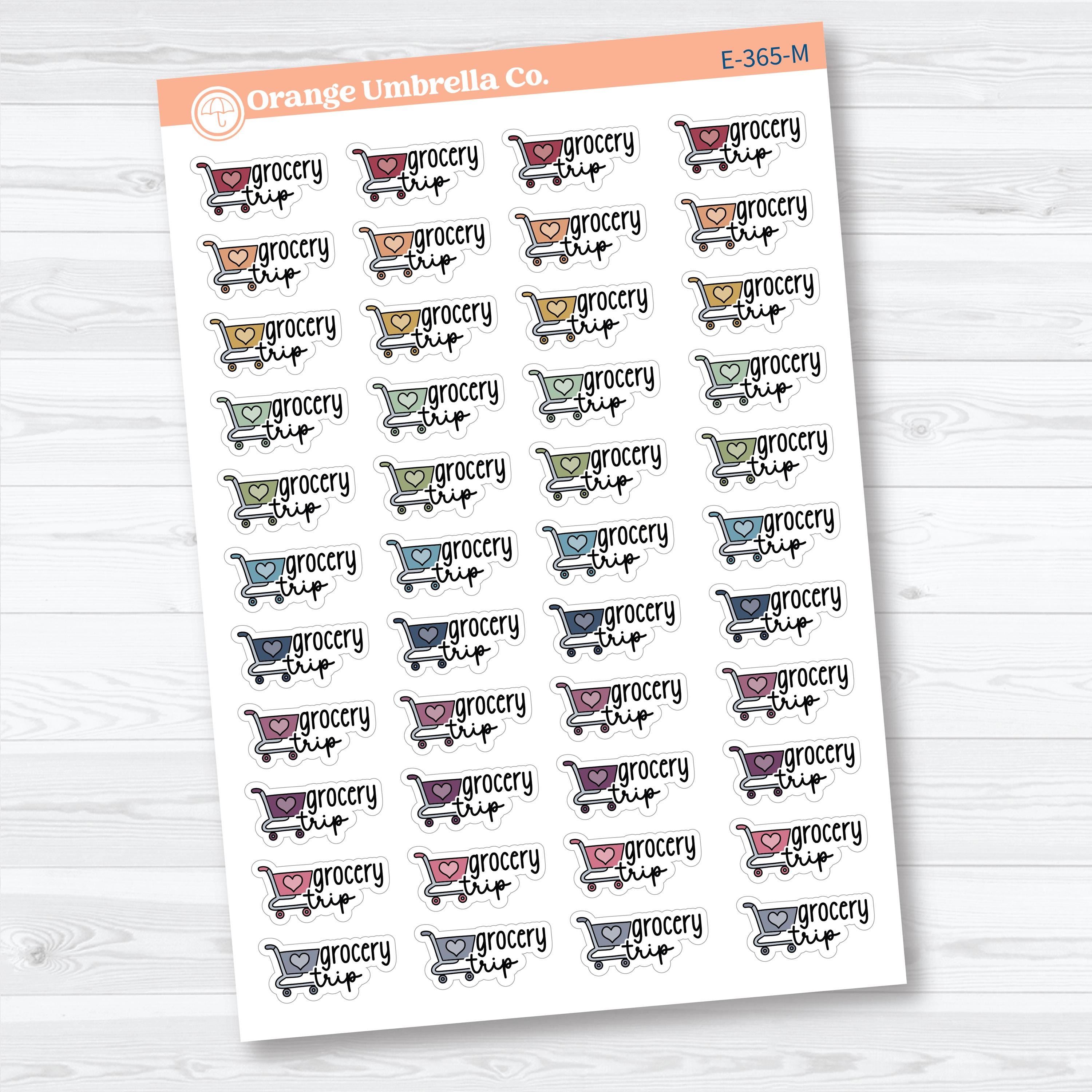 Grocery Trip Event Labels | Shopping Planner Stickers F18 | E-365