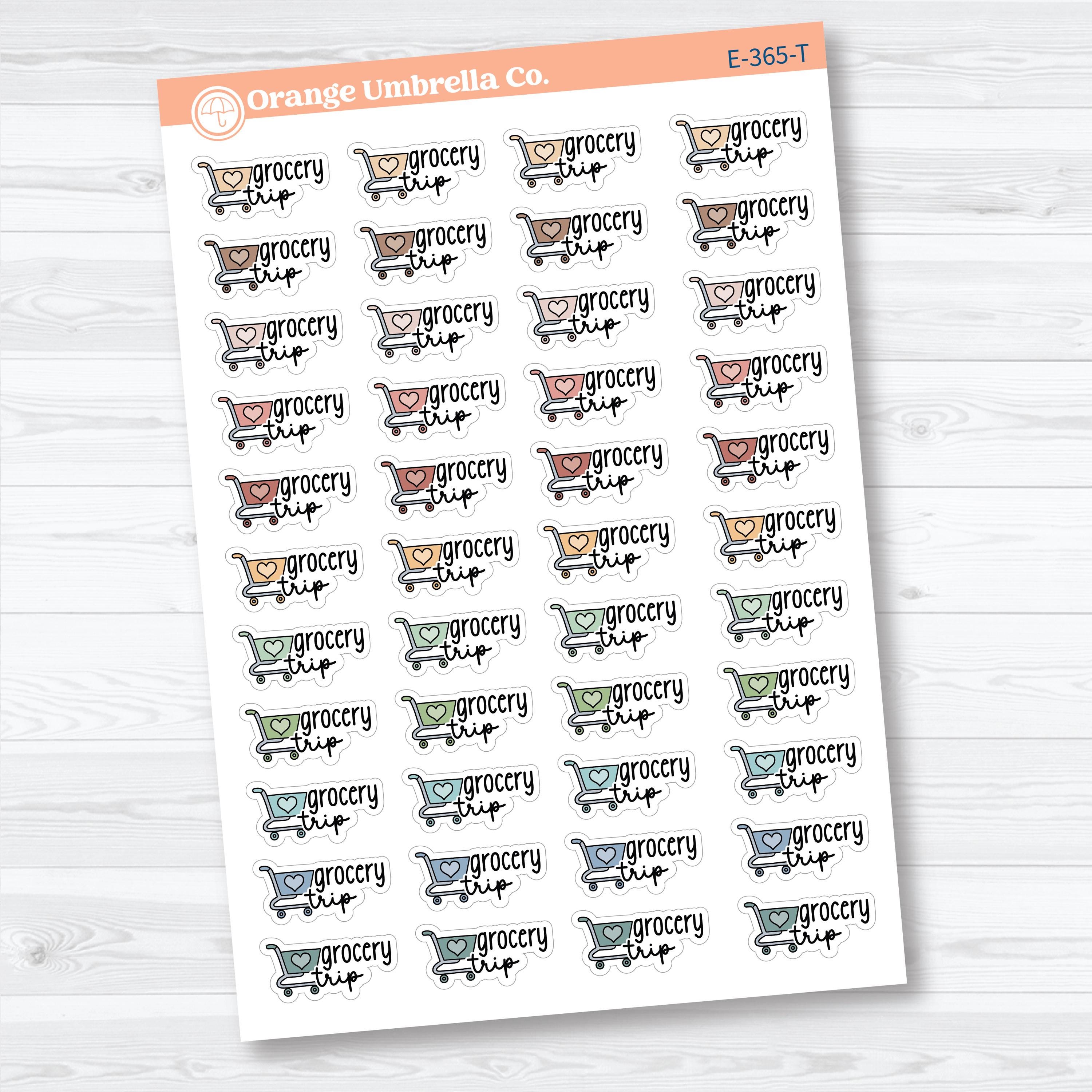 Grocery Trip Event Labels | Shopping Planner Stickers F18 | E-365