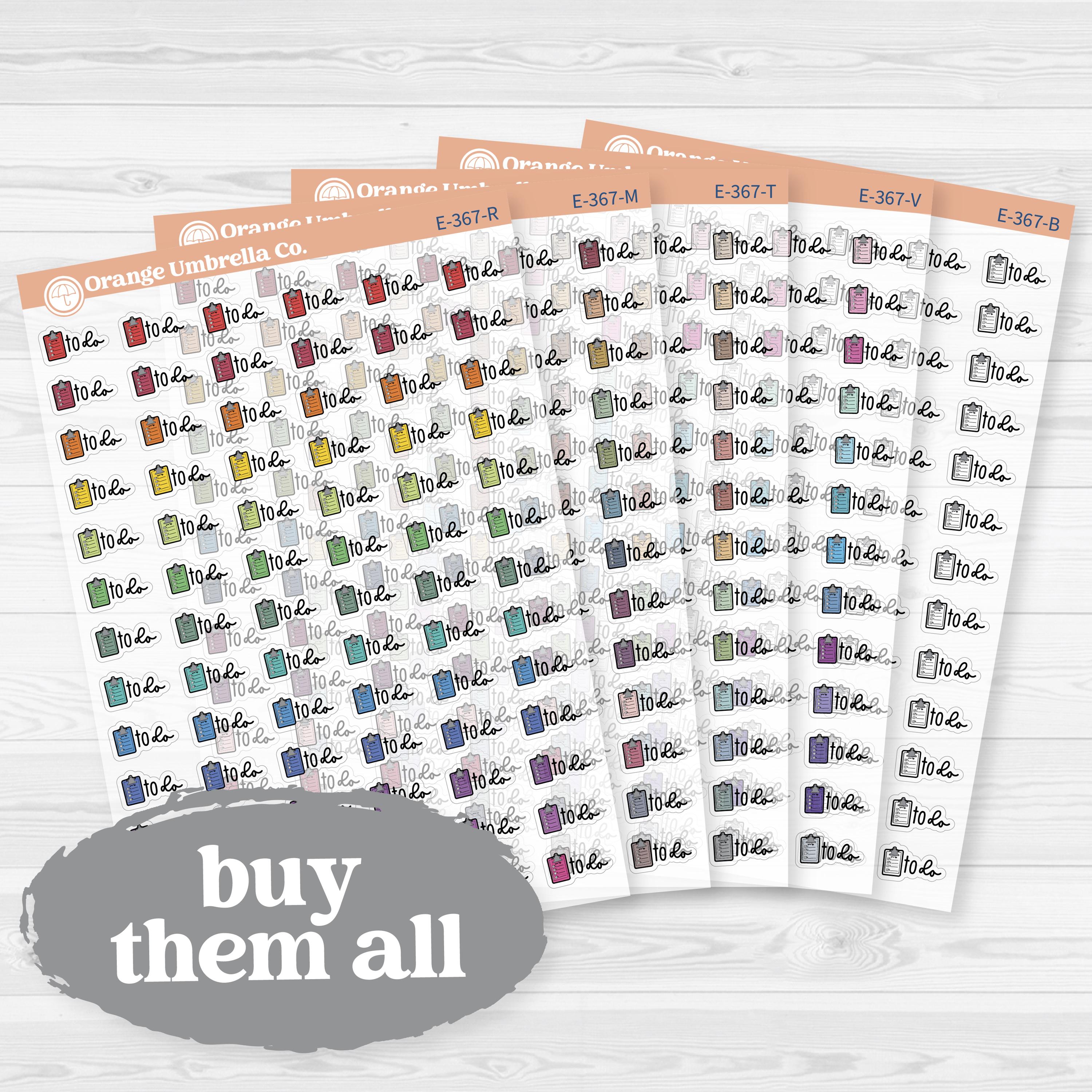 To Do Event Labels | Clear Matte Task Planner Stickers | E-367-CM
