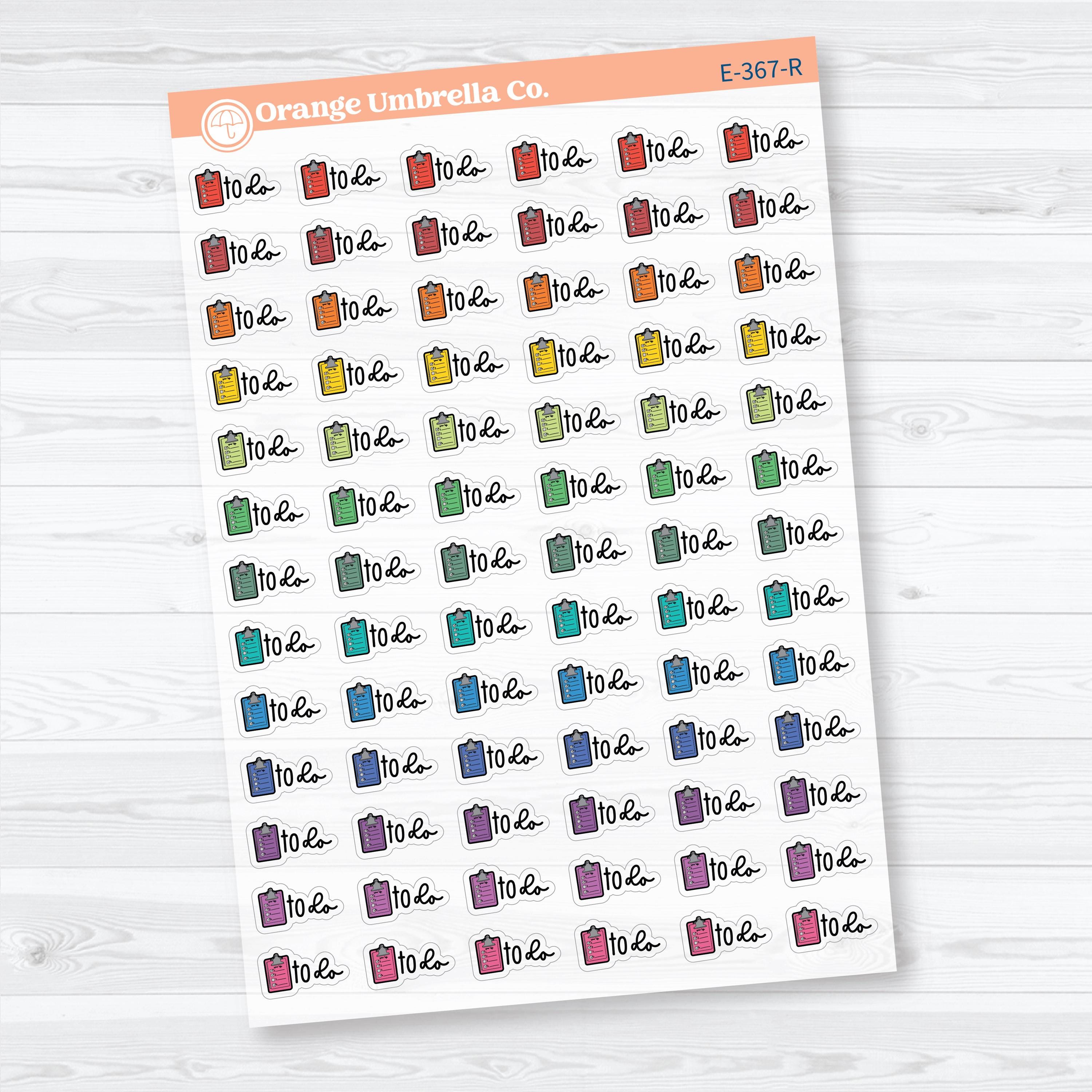 To Do Event Labels | Clear Matte Task Planner Stickers | E-367-CM