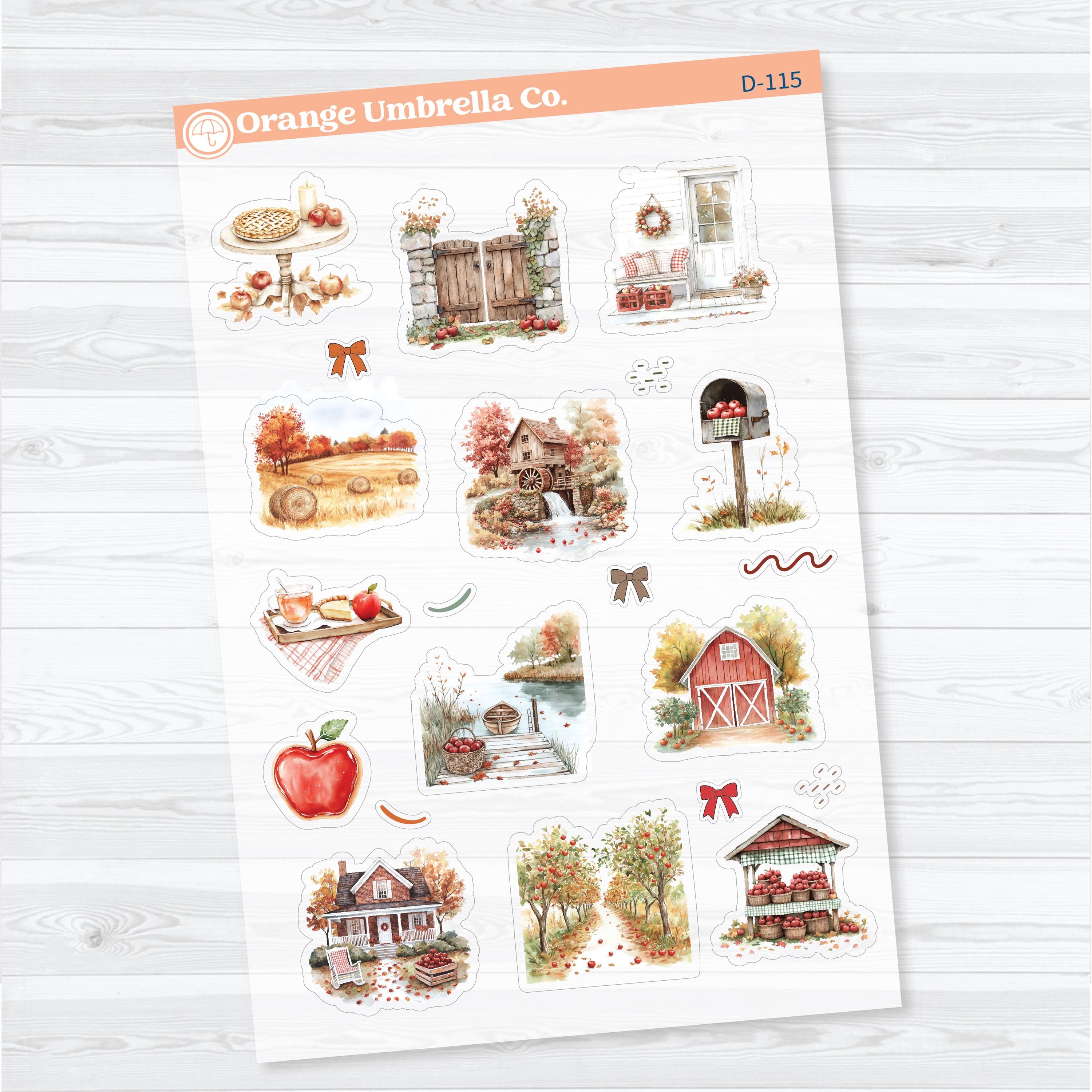 Apple Crisp Deco | Clear Matte Fall Planner Stickers | D-115-116-CM