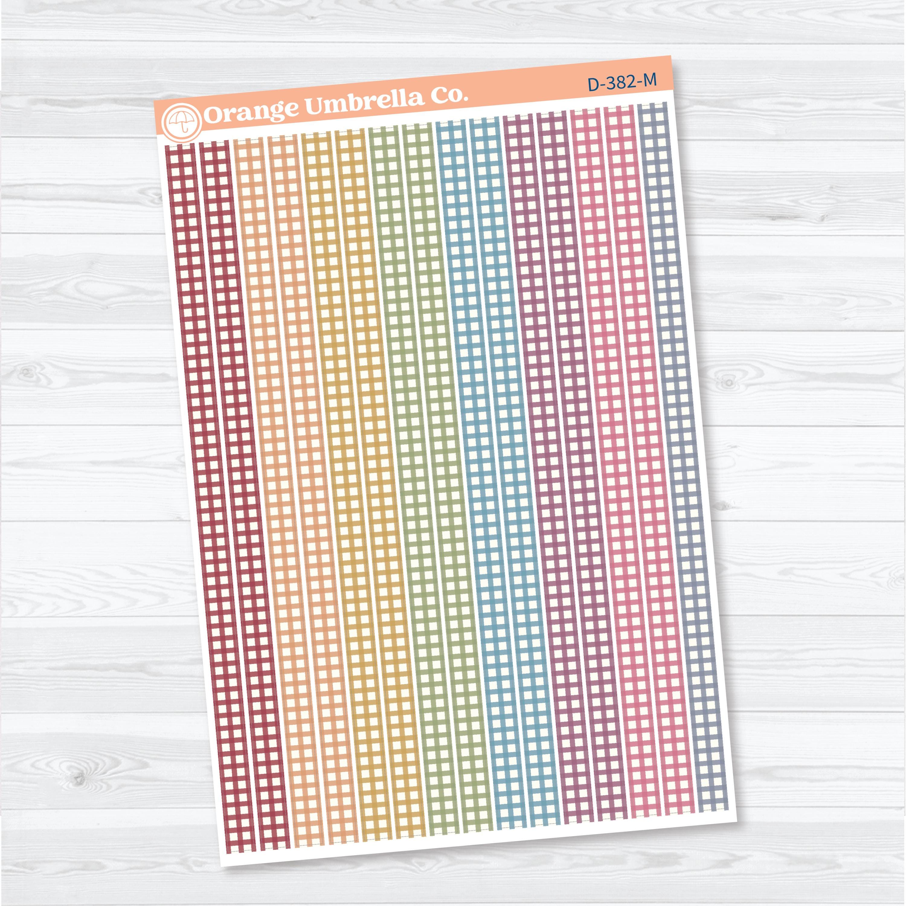 Gingham Thin Washi Deco | Planner Washi Stickers | D-382
