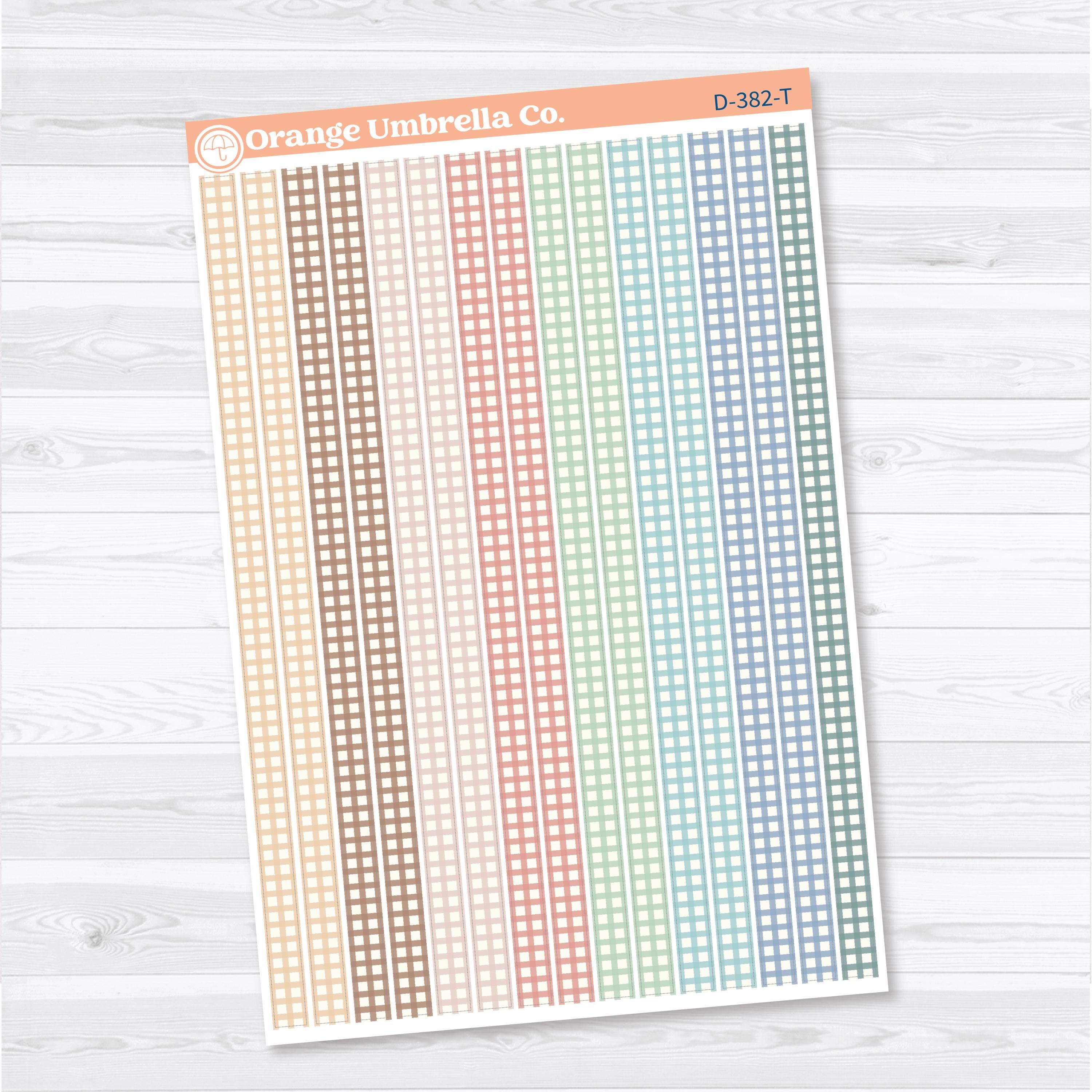 Gingham Thin Washi Deco | Planner Washi Stickers | D-382