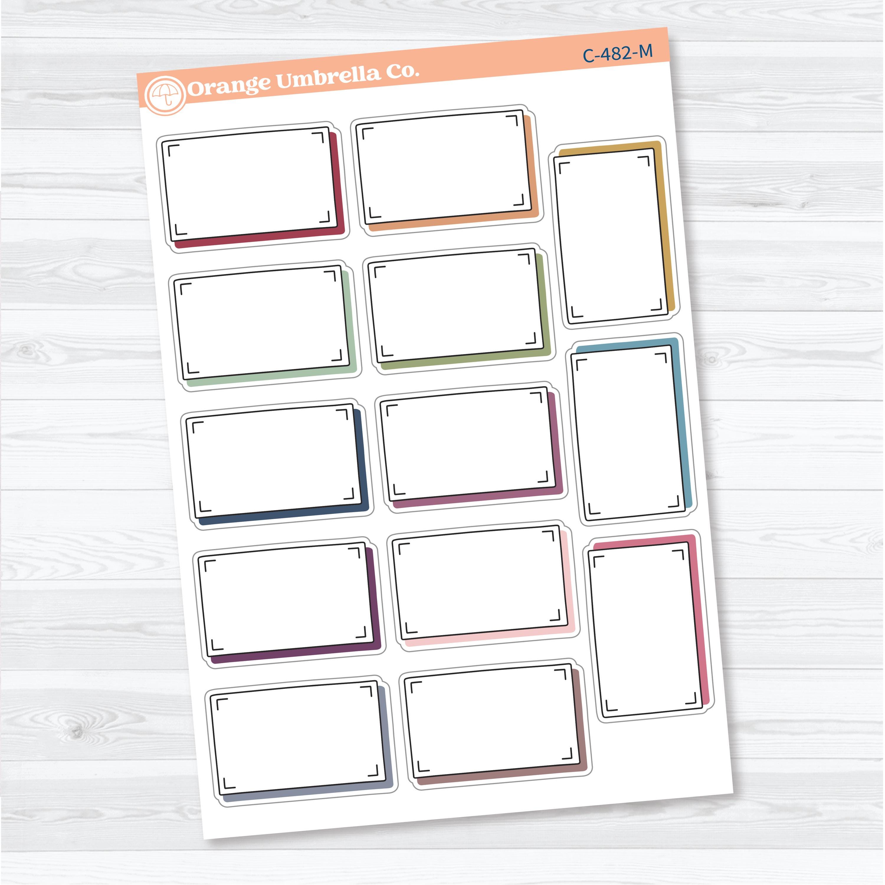 Shadow Rectangular Journaling Labels | Journaling Planner Stickers | C-482