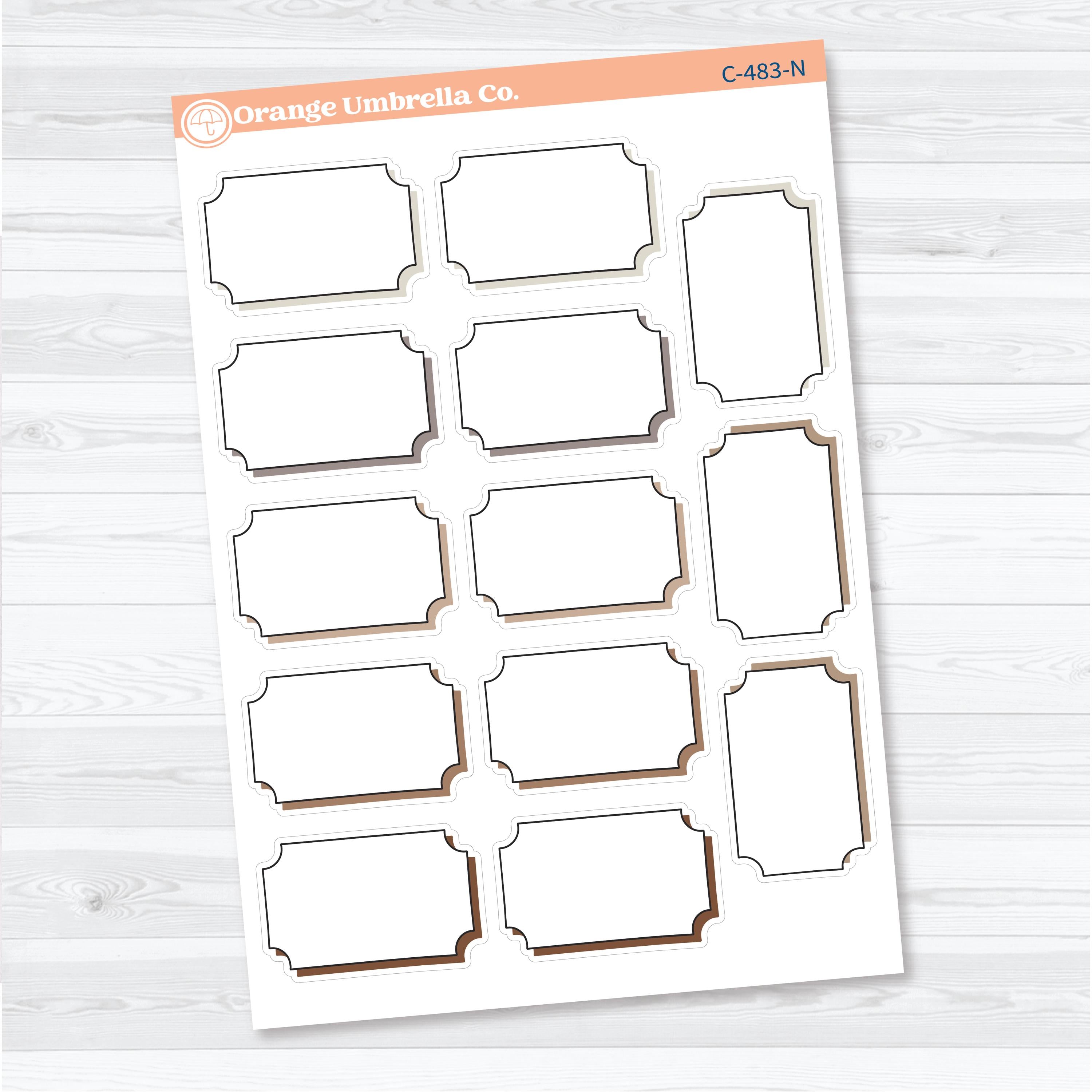 Shadow Ticket Stub Journaling Labels | Journaling Planner Stickers | C-483