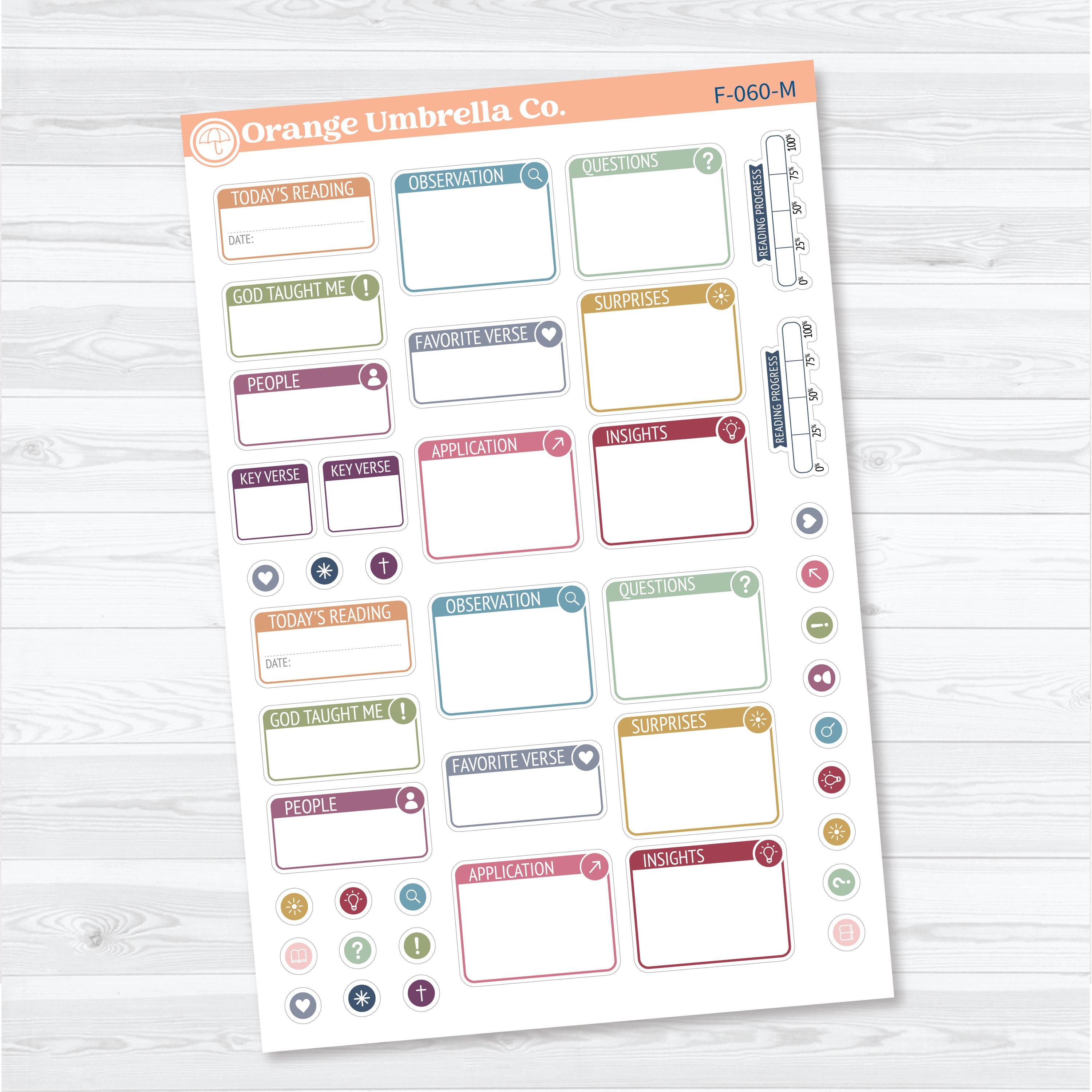 Bible Reading Companion | Bible Study Planner Stickers | F-060
