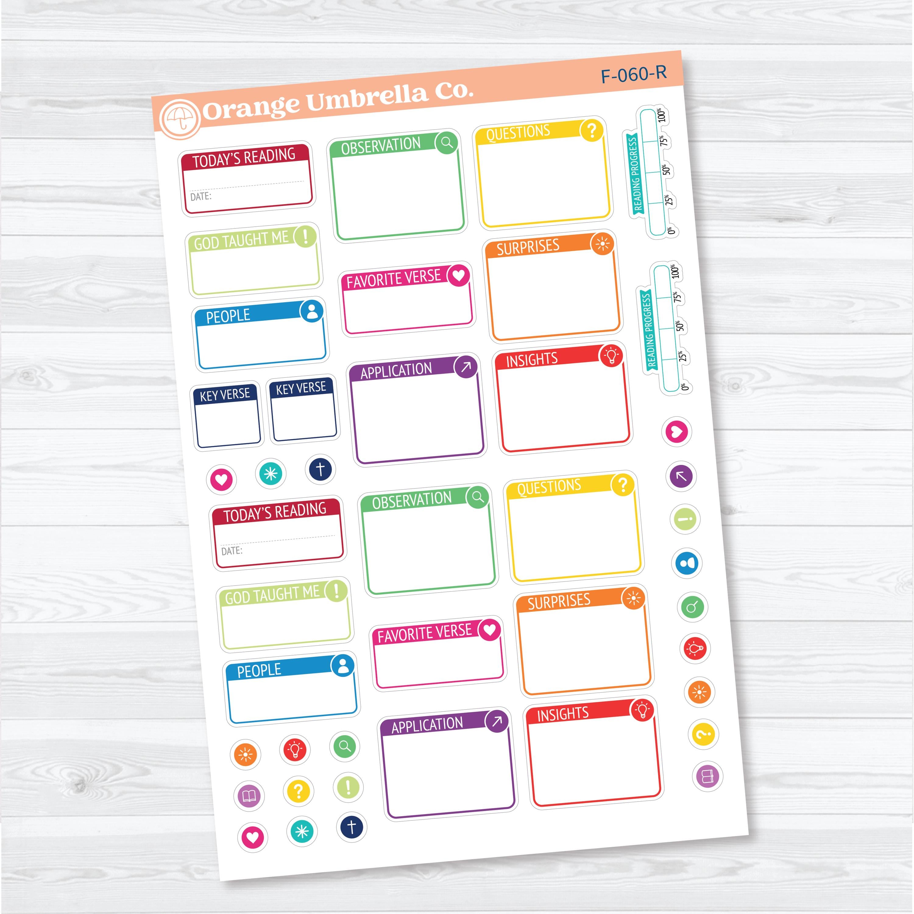Bible Reading Companion | Bible Study Planner Stickers | F-060