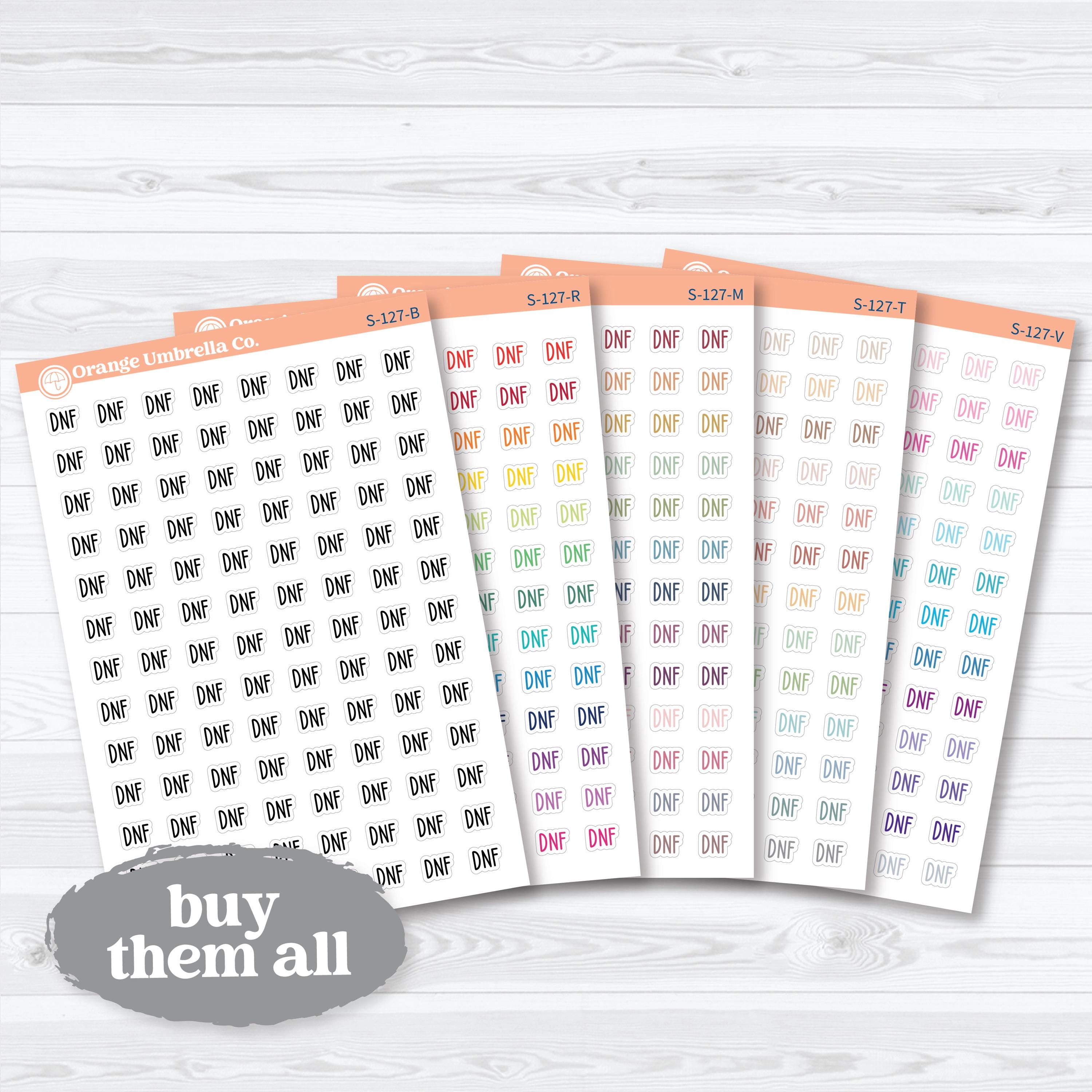 Did Not Finish Scripts | Reading Journal Planner Stickers | S-127