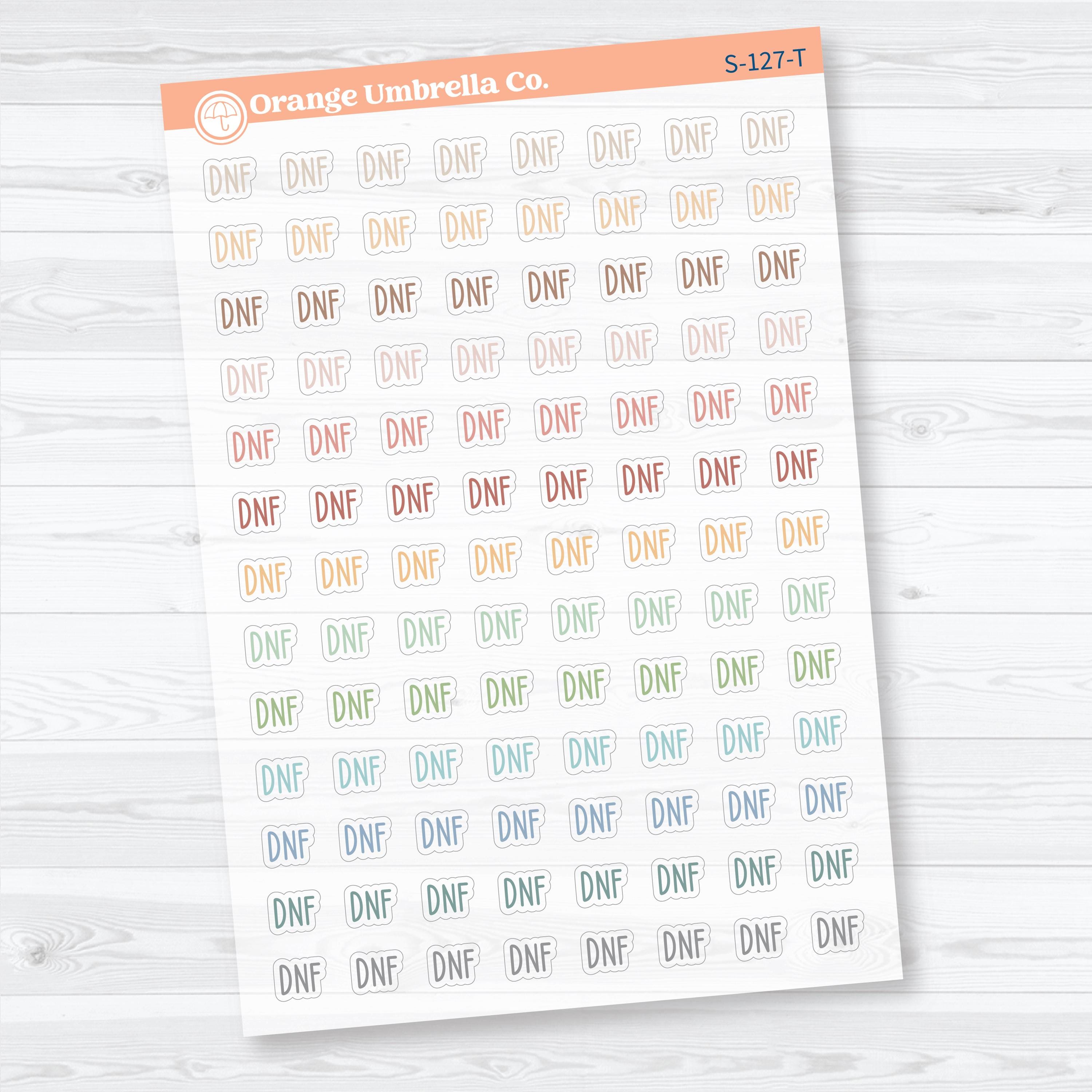 Did Not Finish Scripts | Clear Matte Reading Journal Planner Stickers | S-127-CM