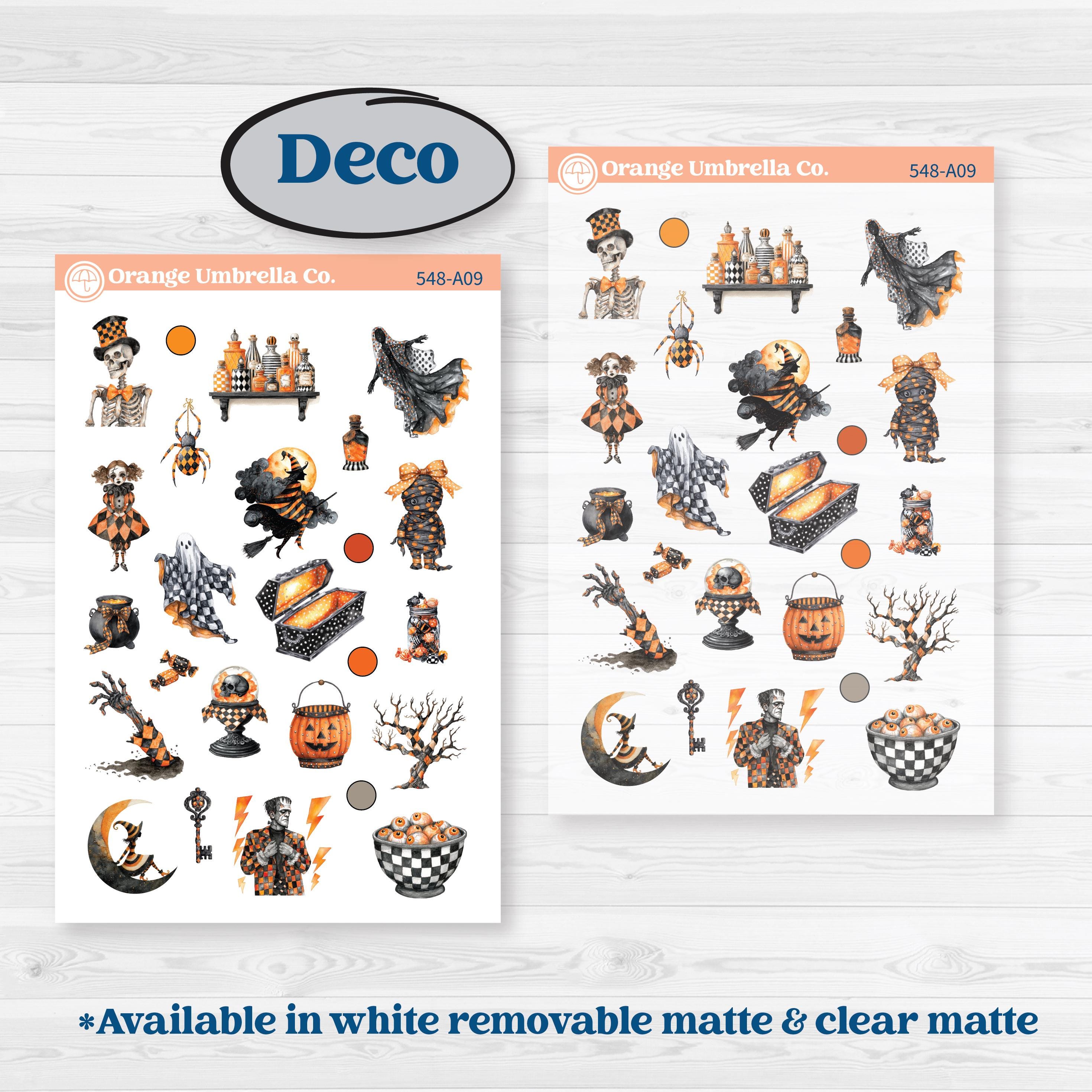 Halloween Planner Kit | Weekly Sticker Kit for Vertical Planners like Erin Condren | Carnival of Curiosities | KIT-548-A