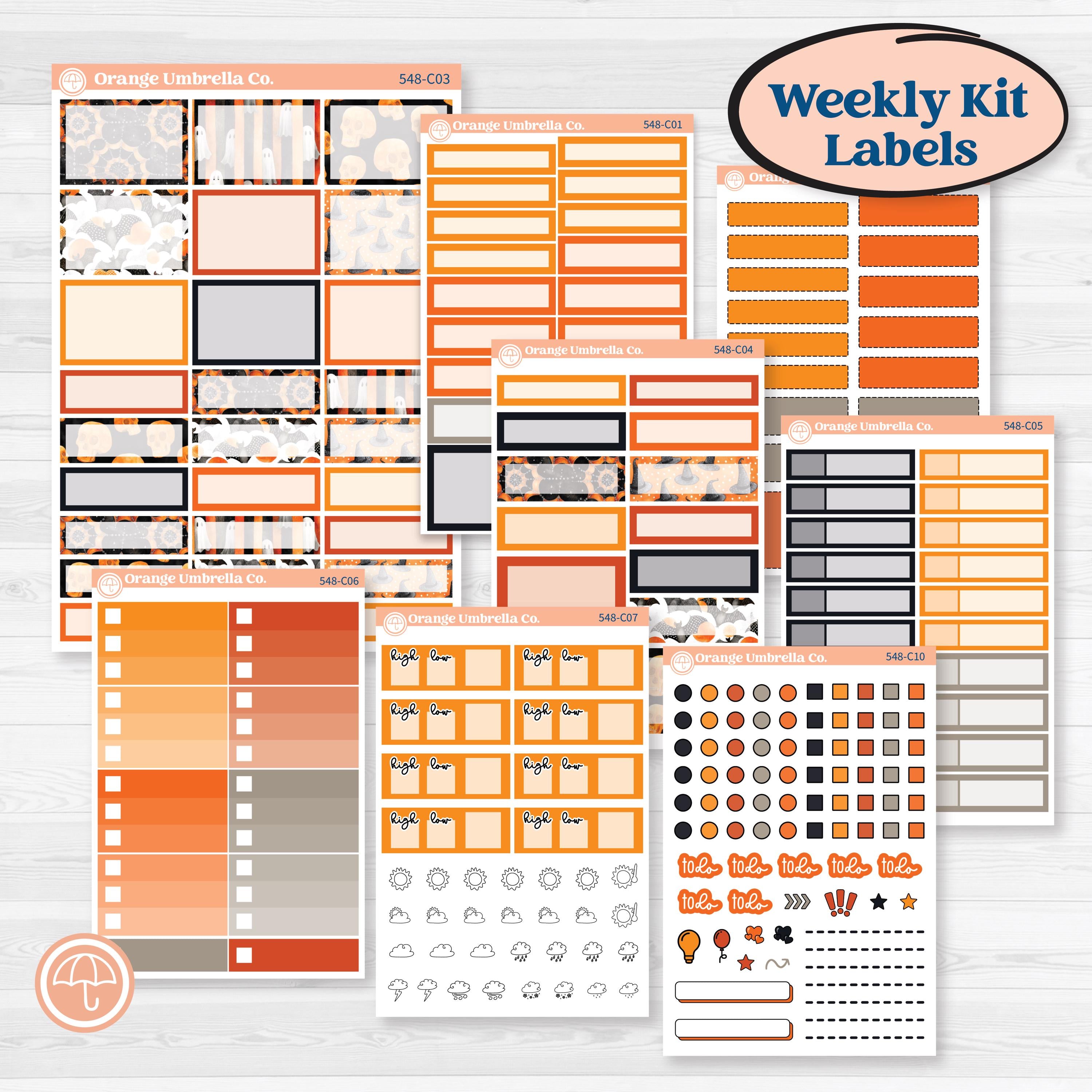 Halloween Planner Kit | Weekly Add-On Labels Planner Kit Stickers | Carnival of Curiosities | KIT-548-C