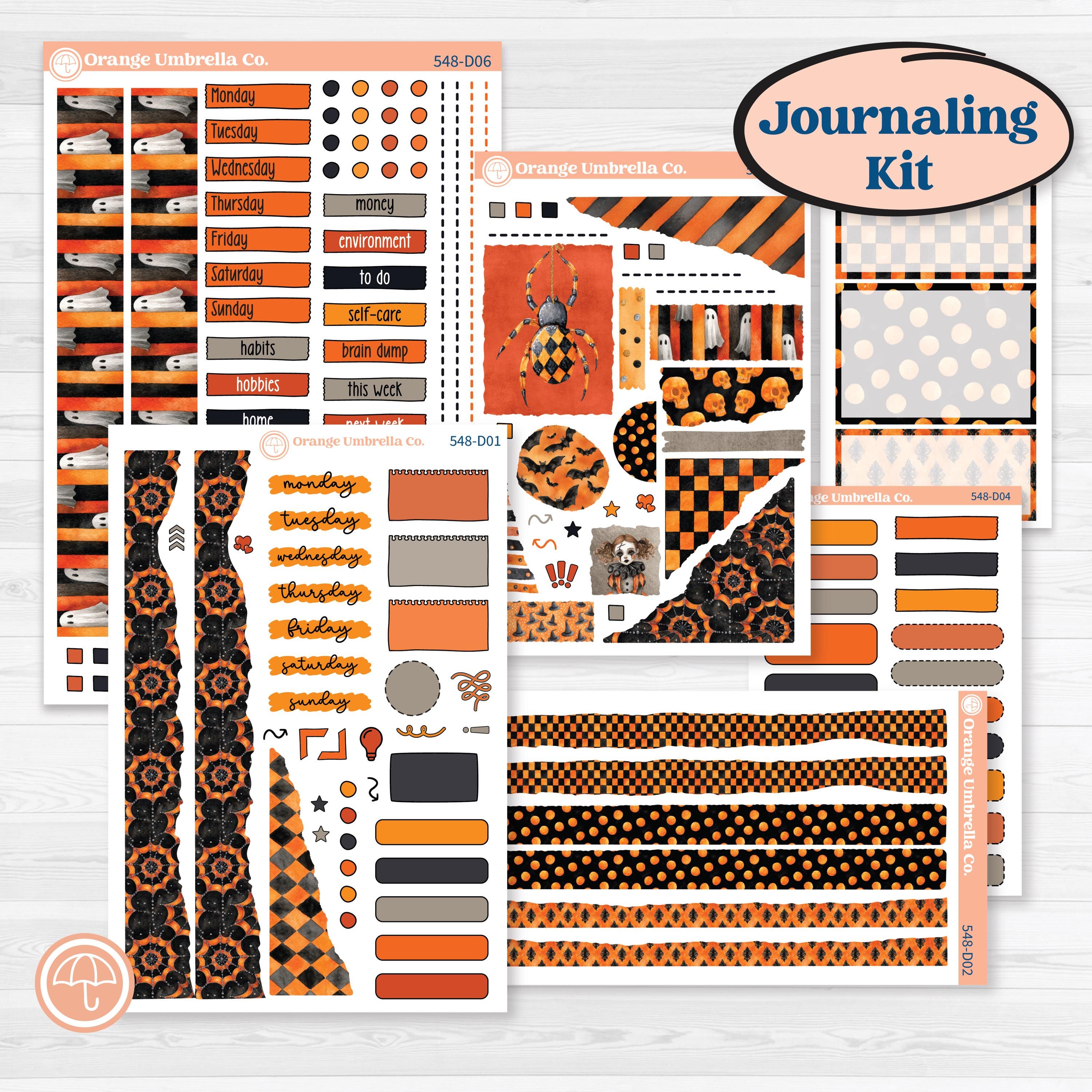 Halloween Planner Kit | Journaling or Scrapbooking Kit | Creative Junk Journal Planner Stickers | Carnival of Curiosities | KIT-548-D