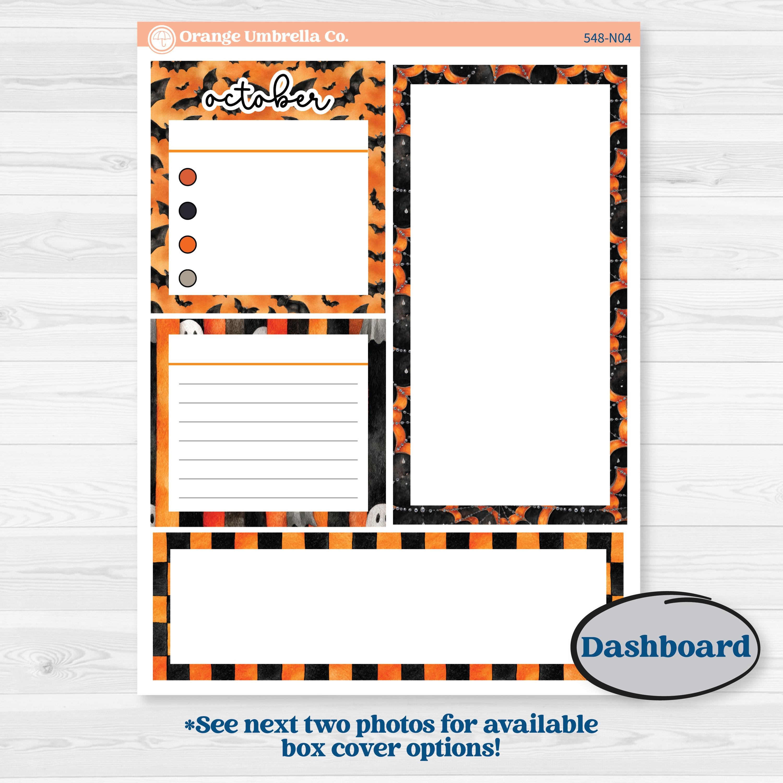 Halloween Planner Kit | 7x9 Erin Condren Life Planner Monthly & Dashboard Sticker Kit | Carnival of Curiosities | KIT-548-N