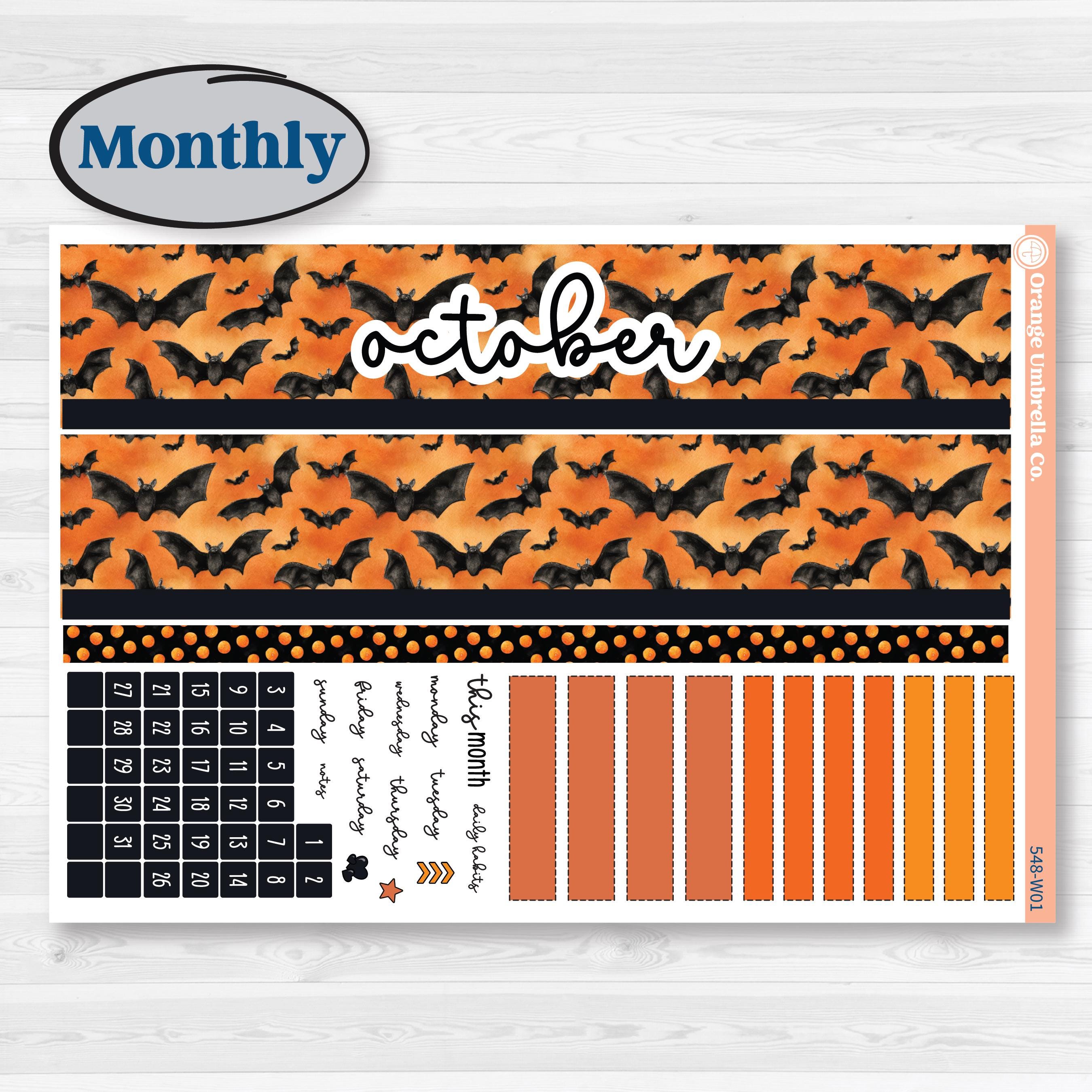 Halloween kit, vintage halloween, spooky stickers | Laurel Denise Scout Large Planner Kit Stickers | Carnival of Curiosities | KIT-548-W
