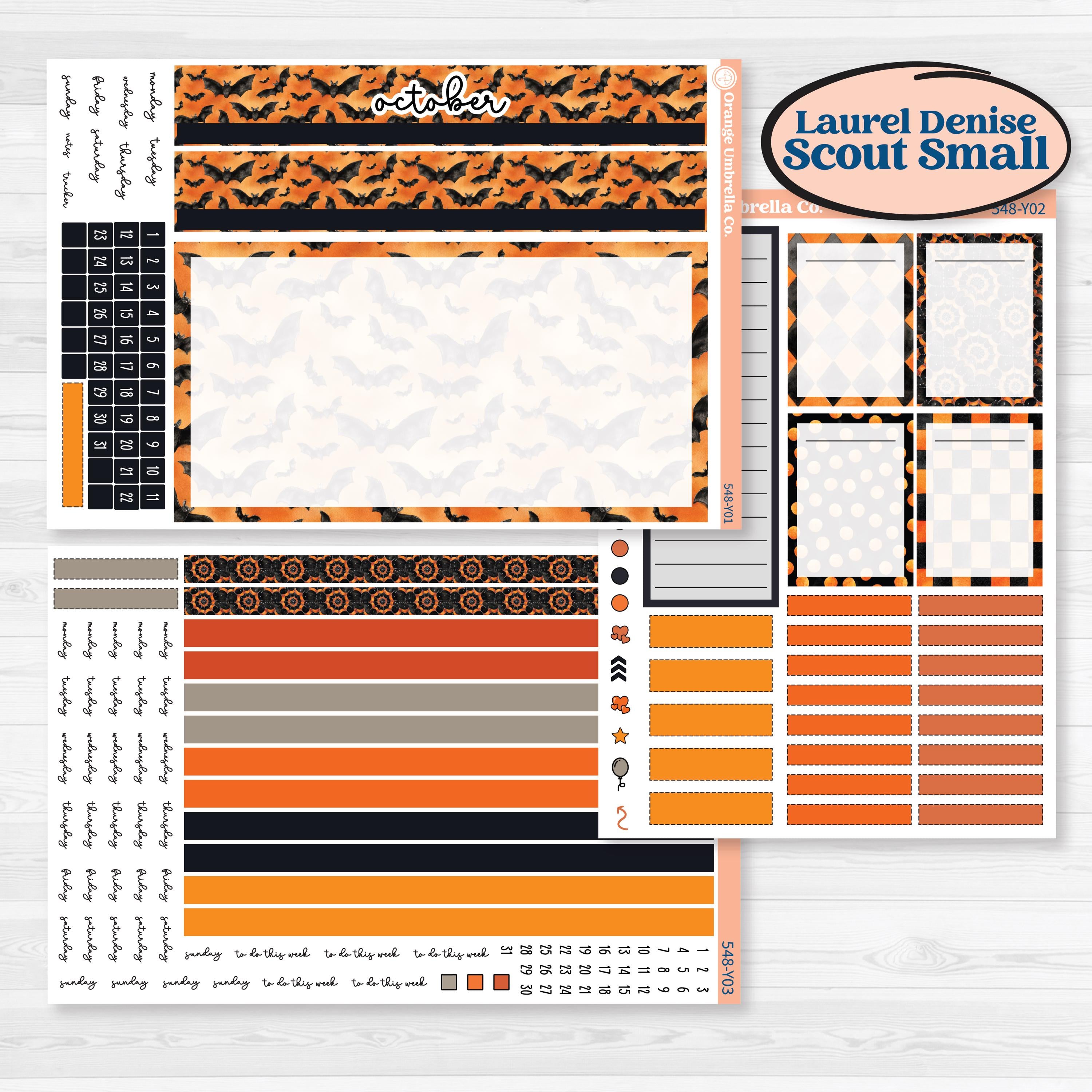 Halloween Planner Kit | Laurel Denise Scout Small Planner Kit Stickers | Carnival of Curiosities | KIT-548-Y