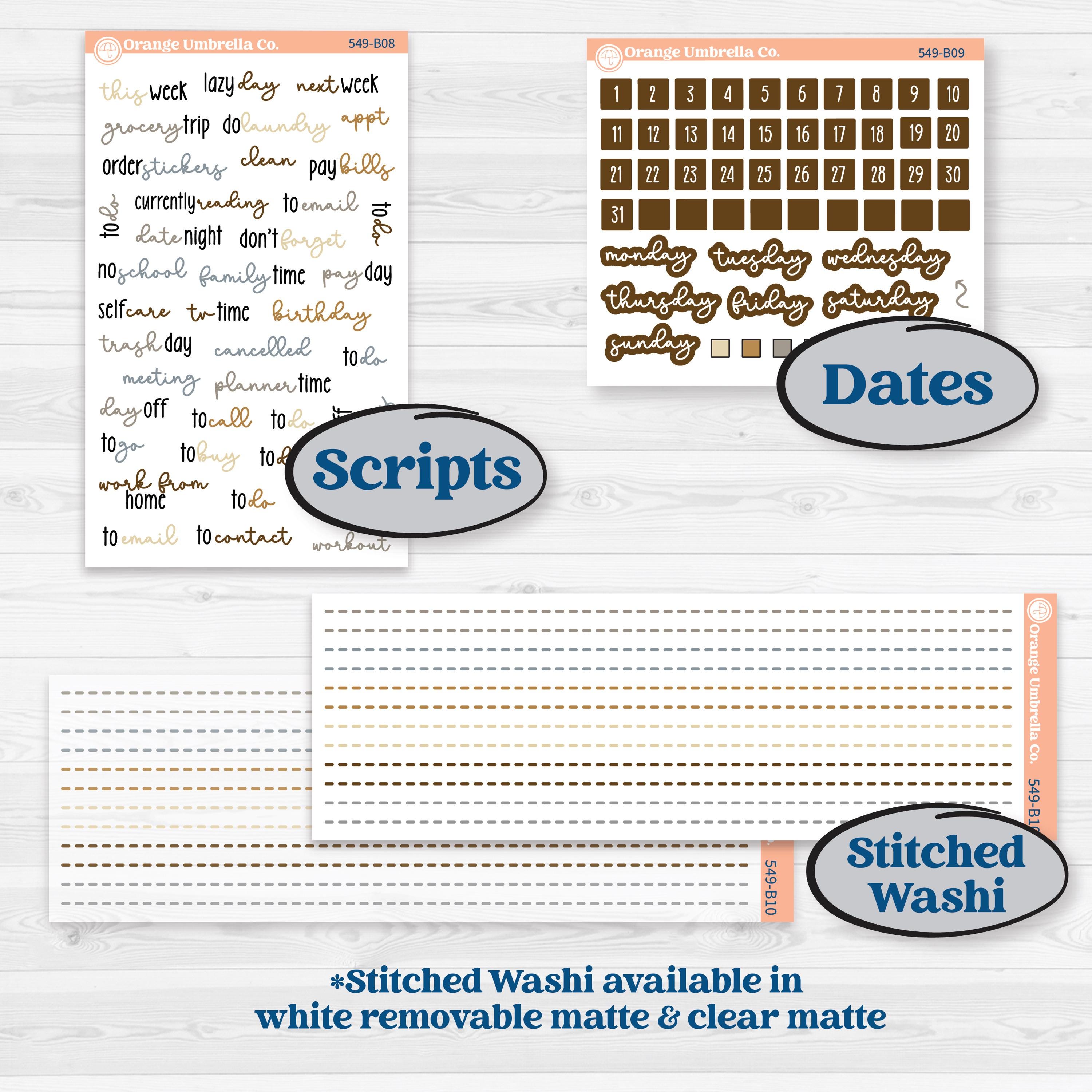 Blue Autumn Planner Kit | Weekly Add-On Planner Kit Stickers | Farmhouse Fall | KIT-549-B