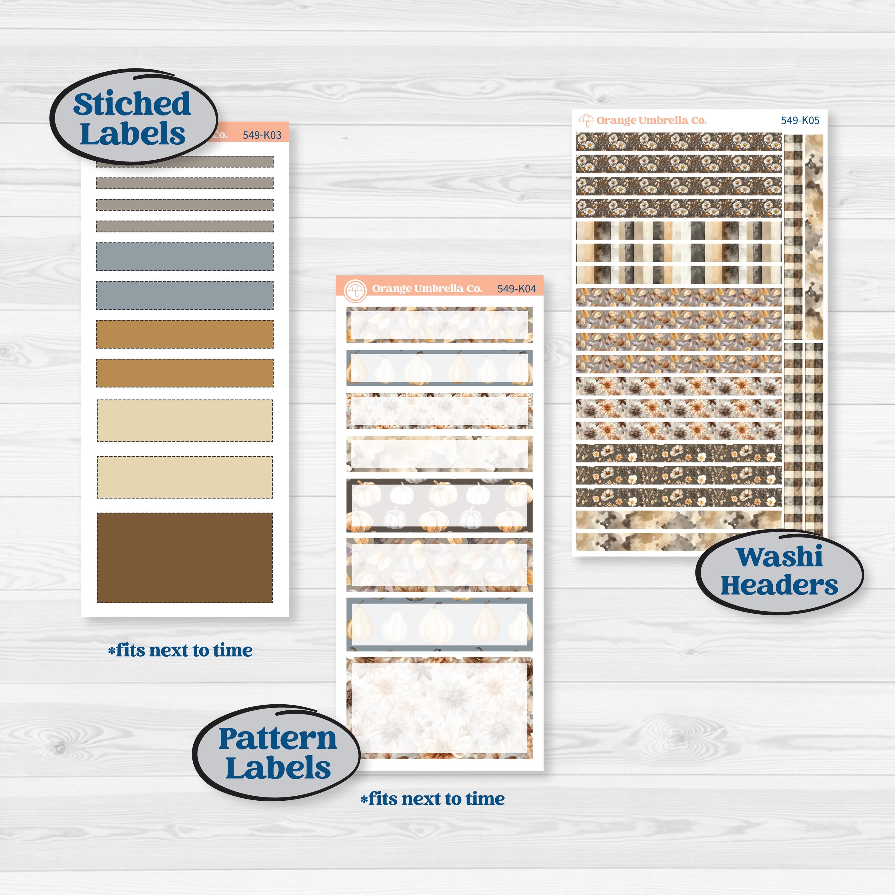 Blue Autumn Planner Kit | 7x9 Erin Condren Daily Duo Planner Kit Stickers | Farmhouse Fall | KIT-549-K