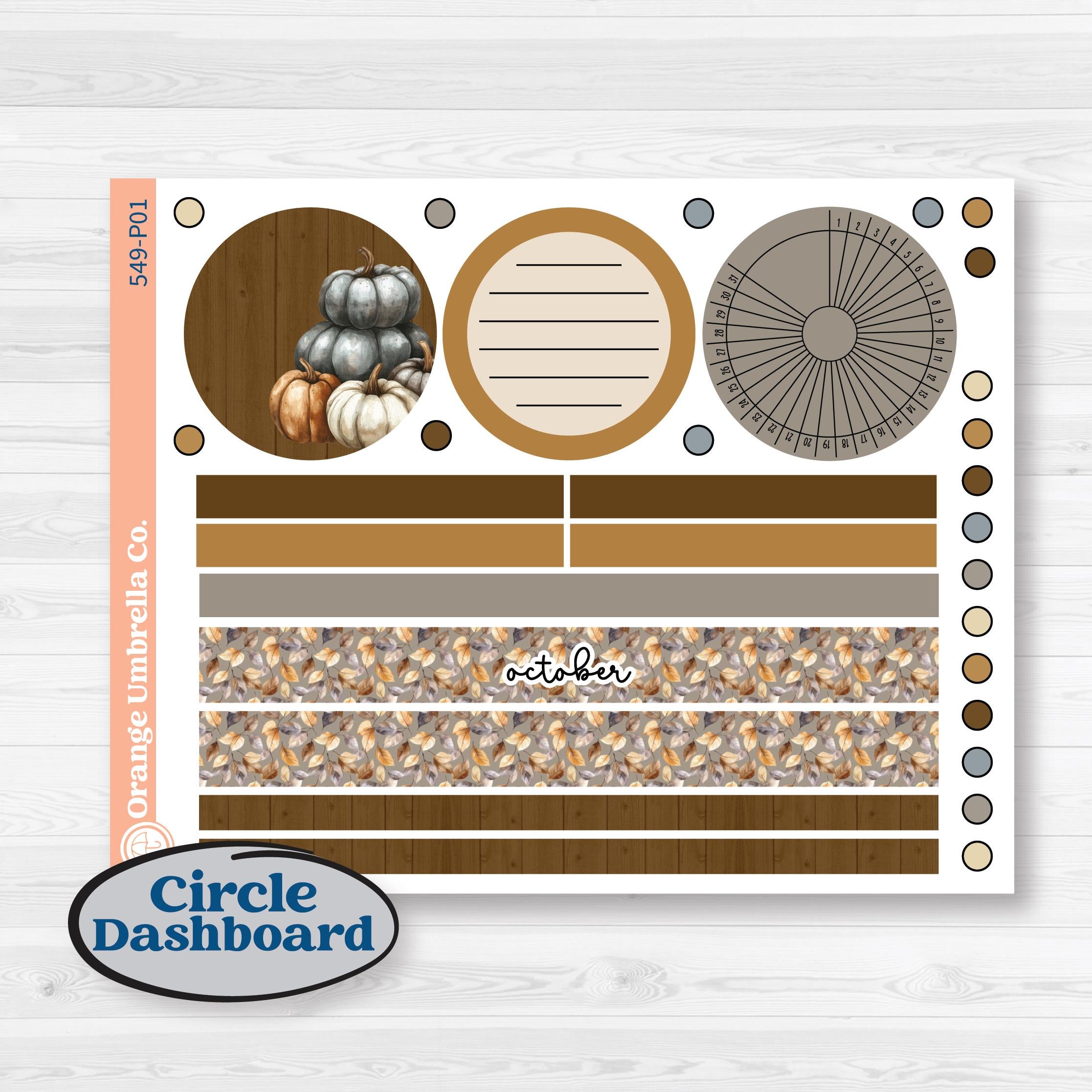 Blue Autumn Planner Kit | A5 Plum Monthly & Dashboard Planner Kit Stickers | Farmhouse Fall | KIT-549-P