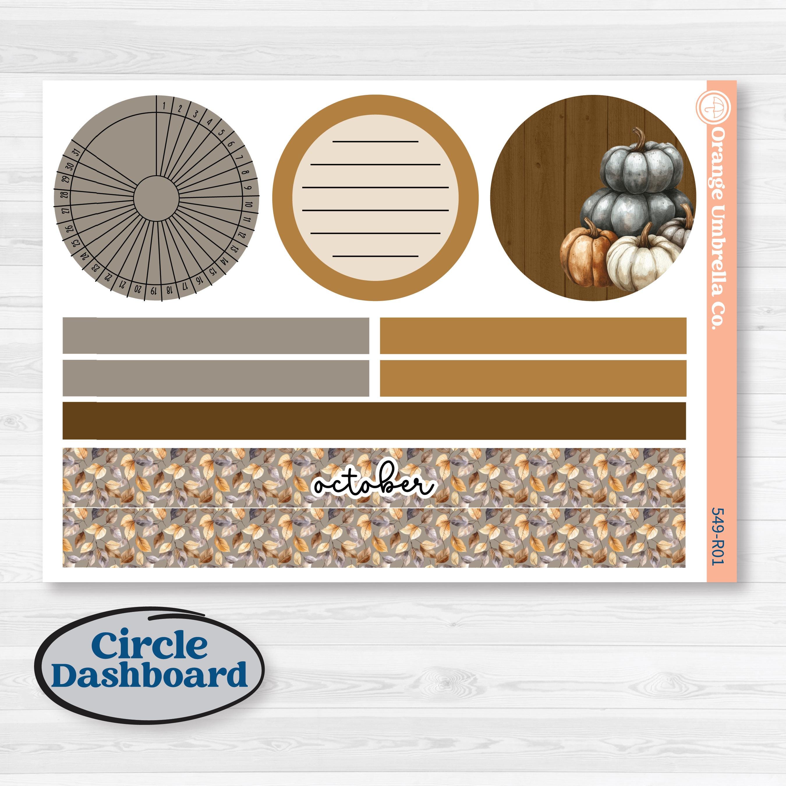 Blue Autumn Planner Kit | 8.5x11 Plum Monthly & Dashboard Planner Kit Stickers | Farmhouse Fall | KIT-549-R