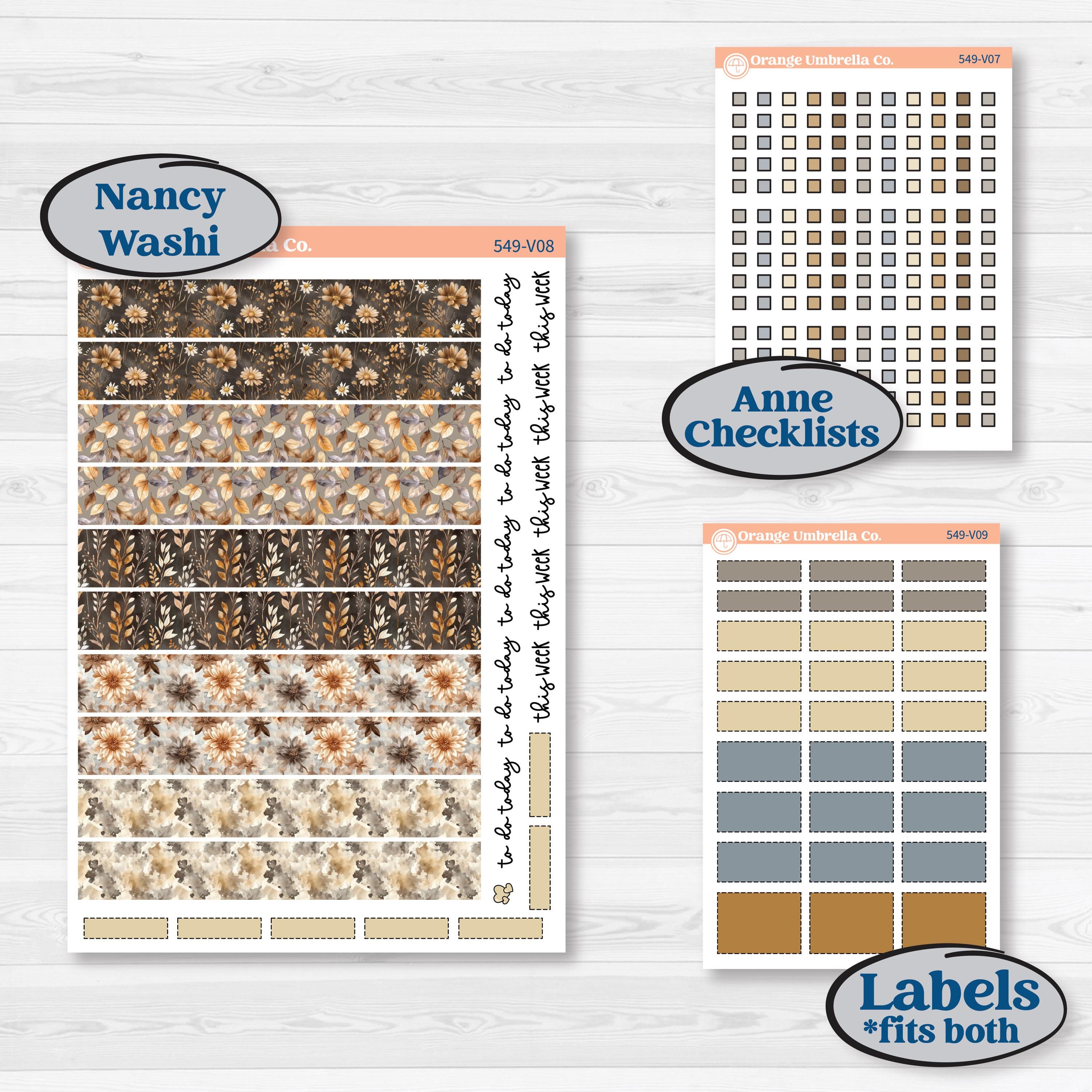 Blue Autumn Planner Kit | Laurel Denise Nancy Large & Anne Large Planner Kit Stickers | Farmhouse Fall | KIT-549-V