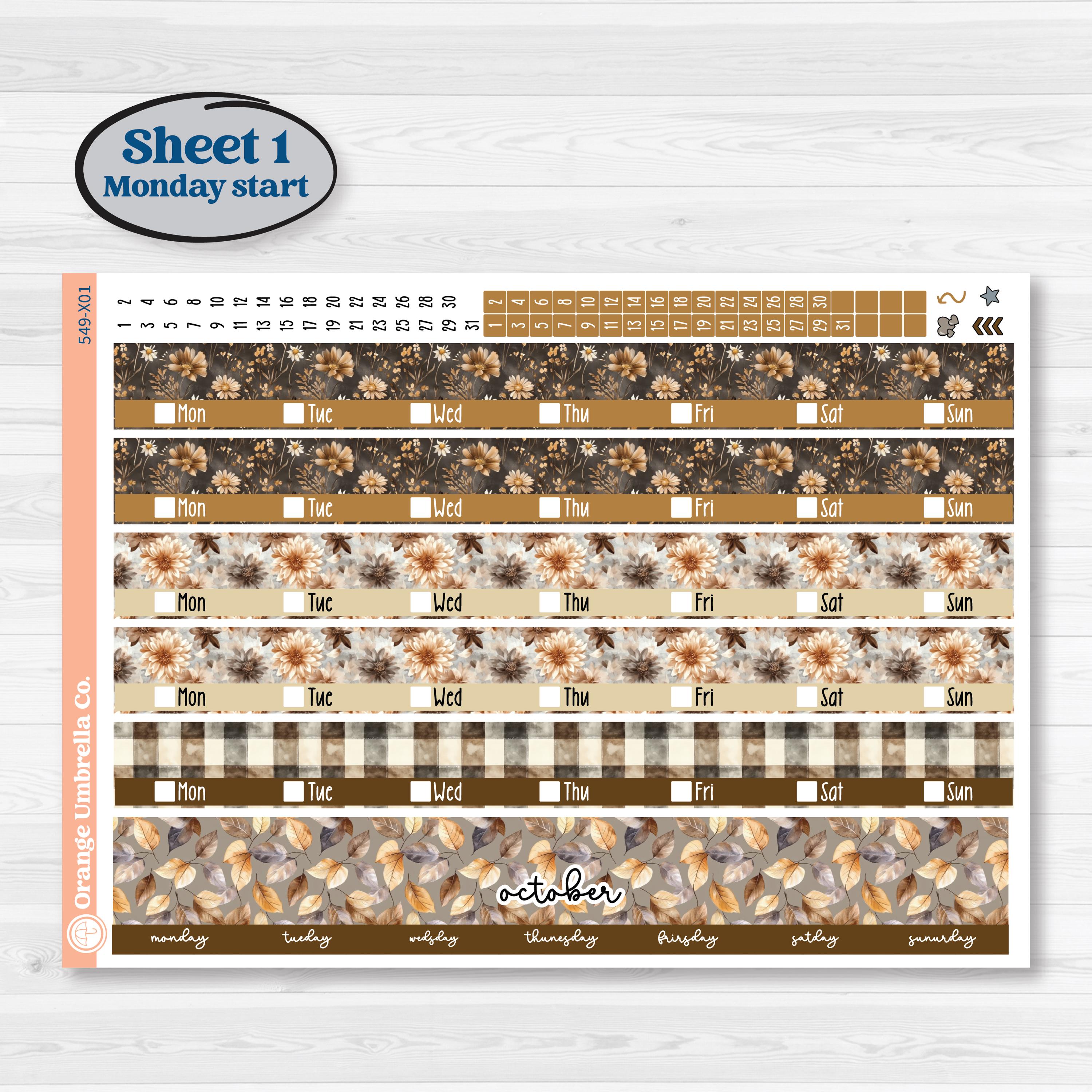 Blue Autumn Planner Kit | Laurel Denise Jo Large Planner Kit Stickers | Farmhouse Fall | KIT-549-X