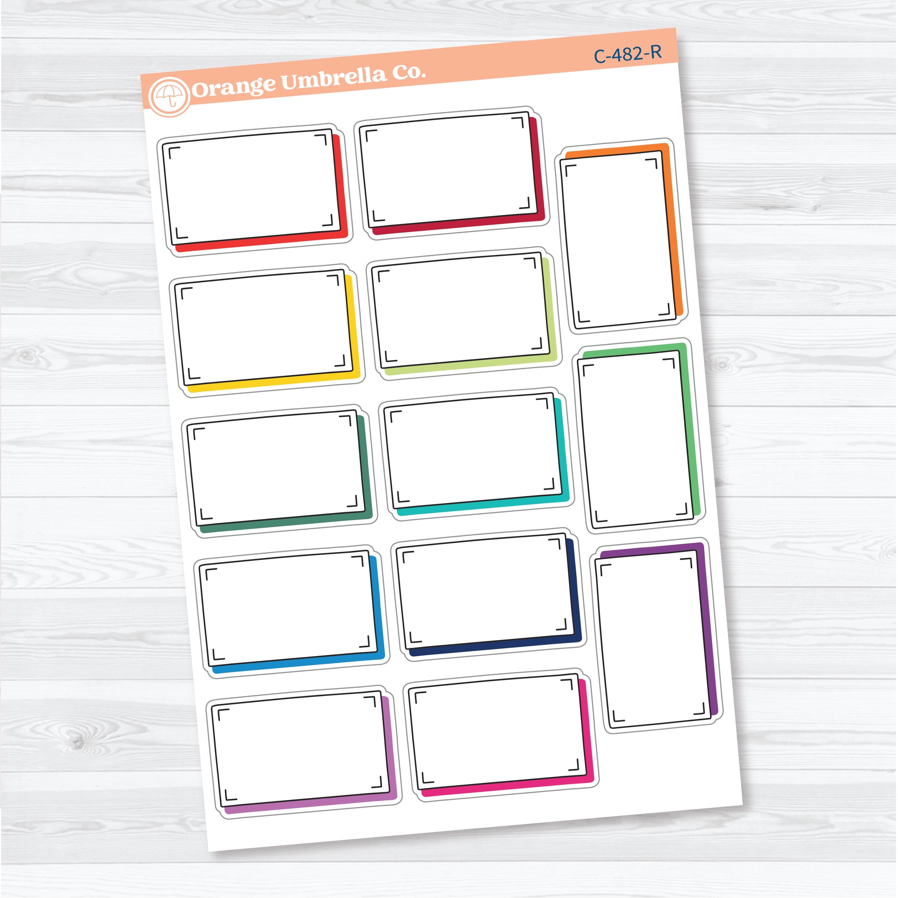 Shadow Rectangular Journaling Labels | Journaling Planner Stickers | C-482