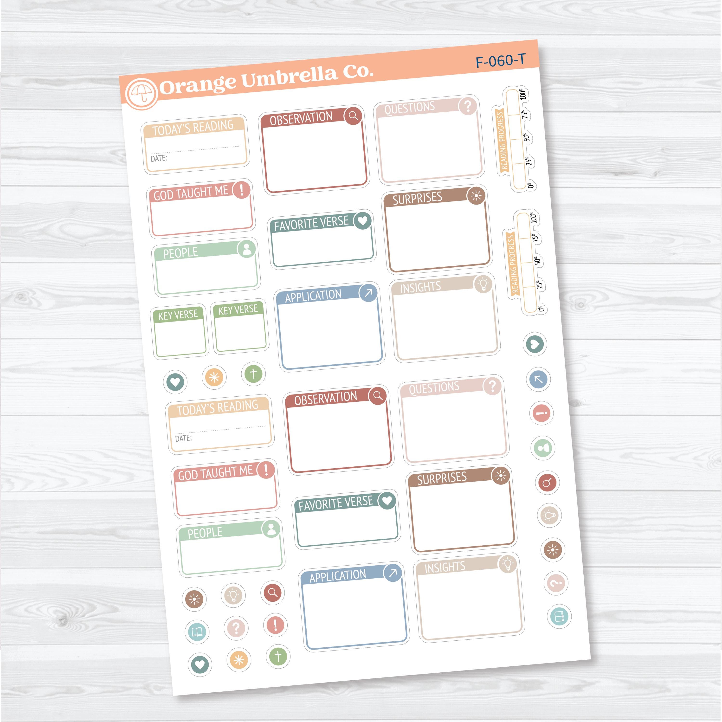 Bible Reading Companion | Bible Study Planner Stickers | F-060