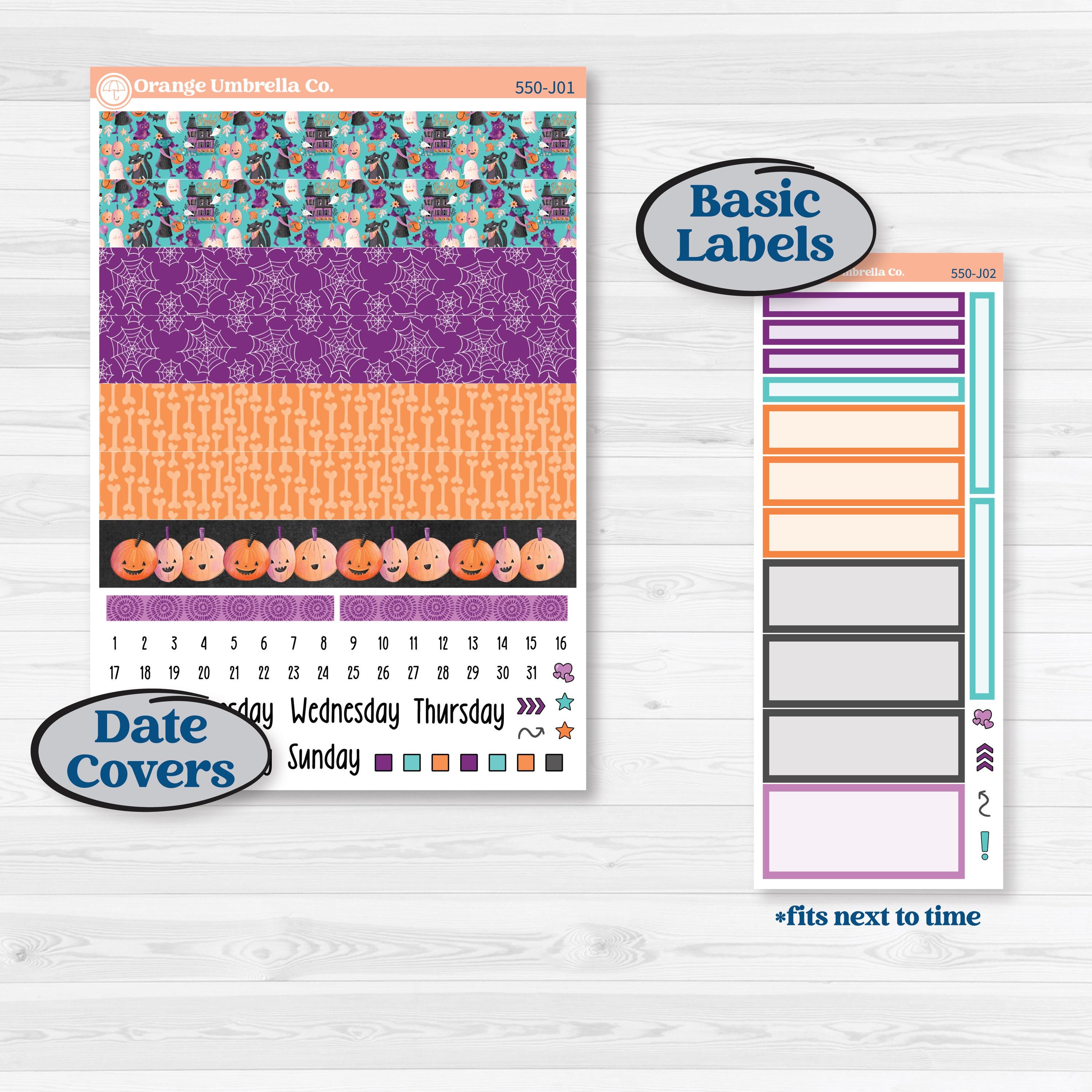 Halloween Planner Kit | A5 Daily Duo Planner Kit Stickers | Sweetly Spooky | KIT-550-J