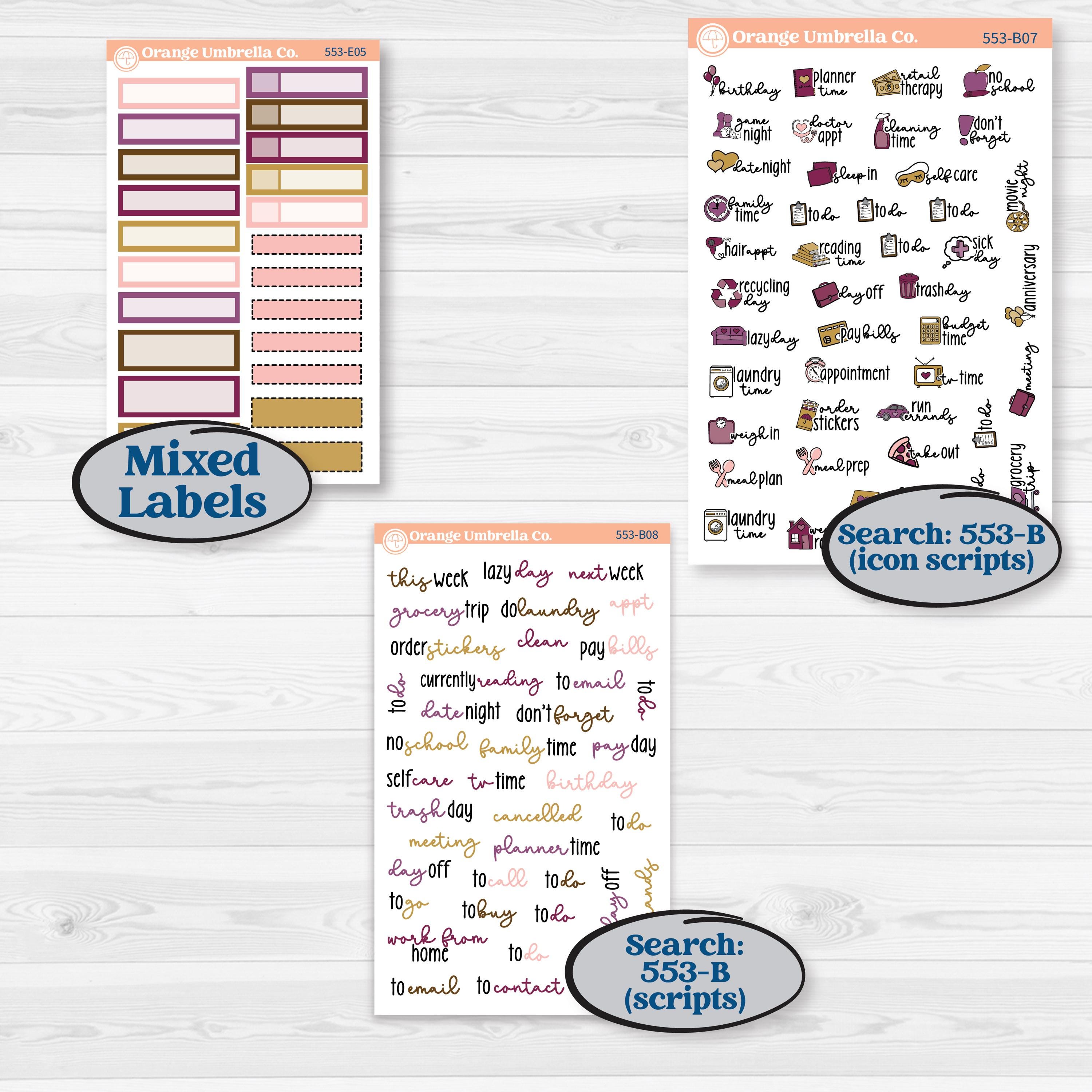 Book Planner Kit | Hobonichi Cousin Weekly & Daily Planner Kit Stickers | Garden Library | KIT-553-E
