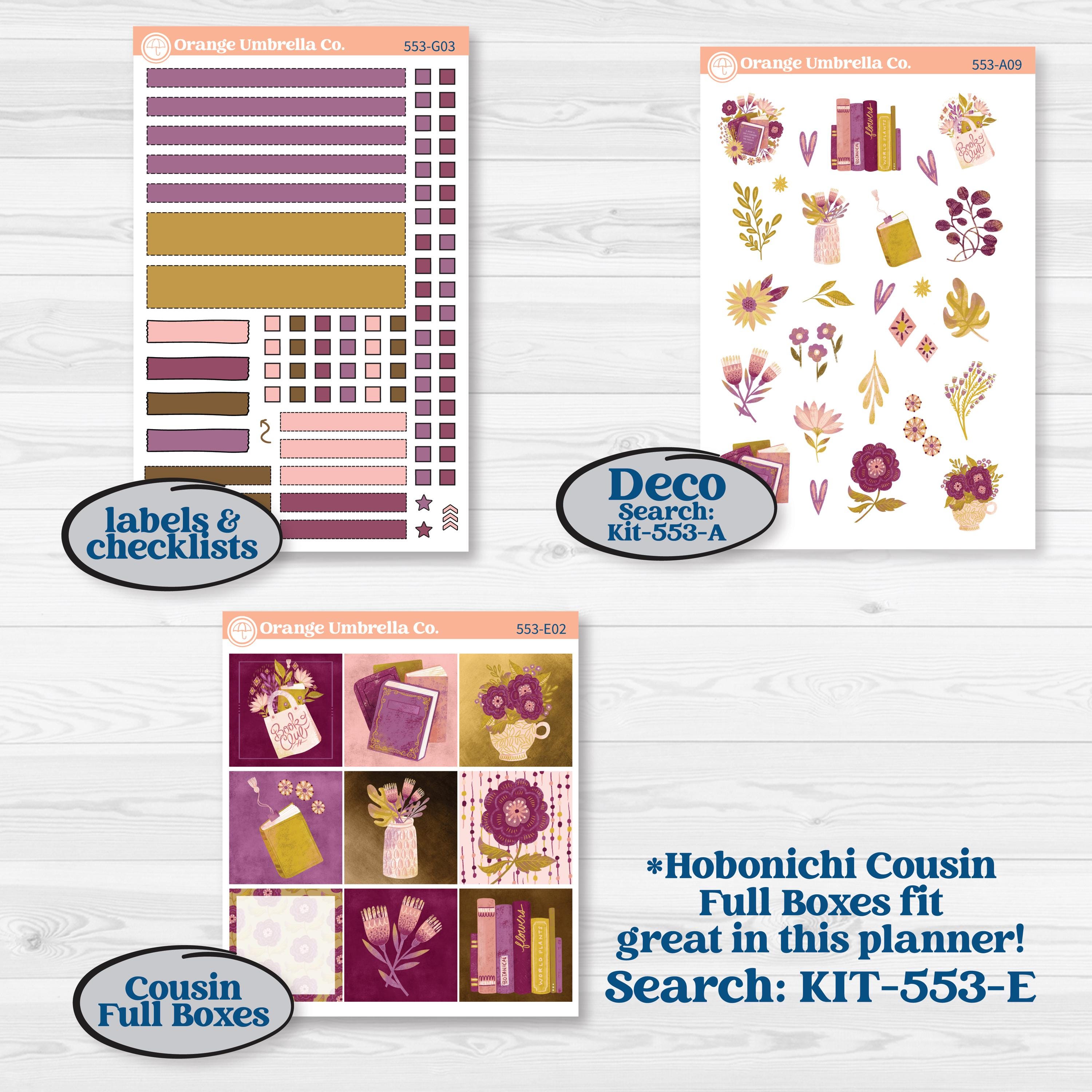 Book Planner Kit | Erin Condren 7x9 Weekly Dashboard Planner Kit Stickers | Garden Library | KIT-553-G