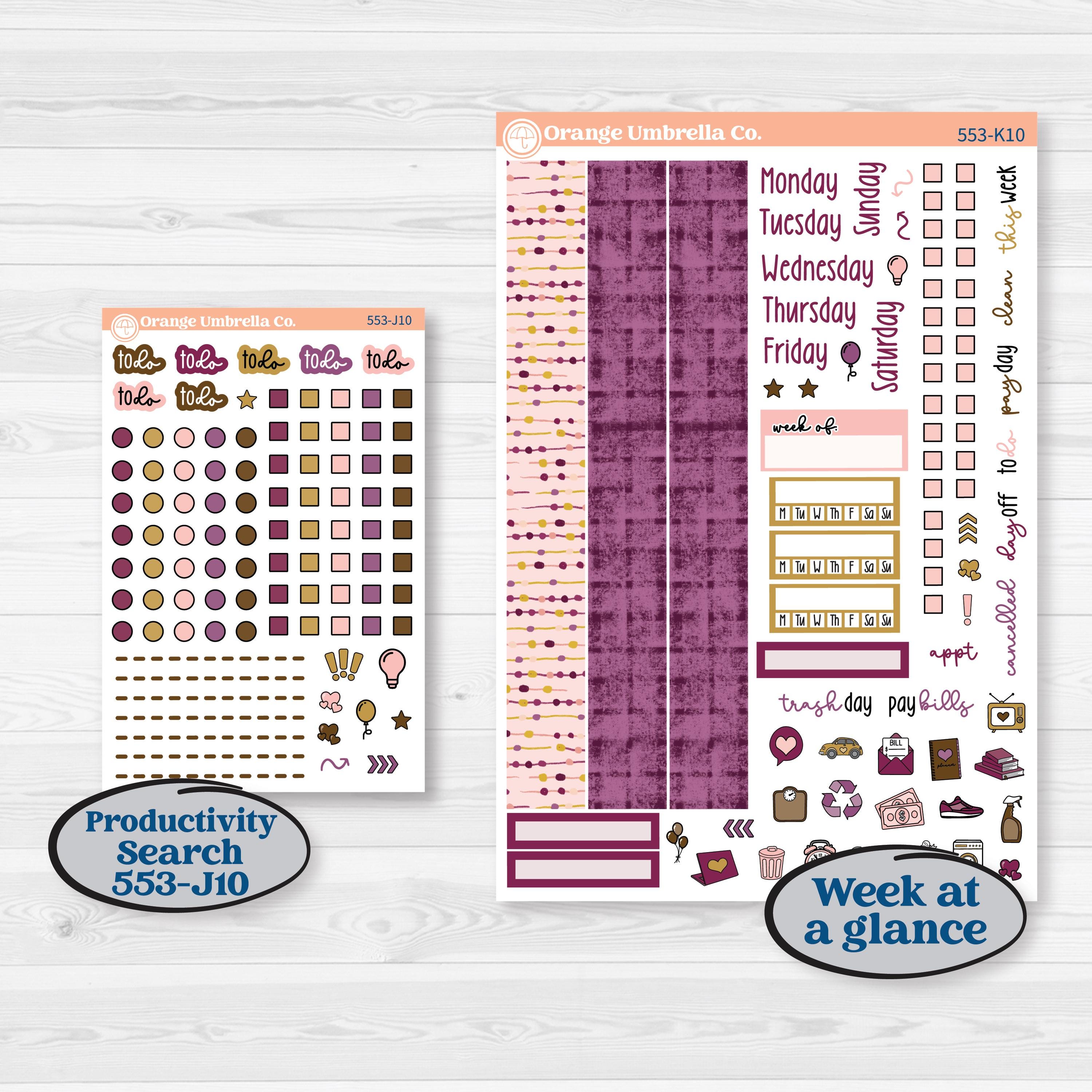 Book Planner Kit | 7x9 Erin Condren Daily Duo Planner Kit Stickers | Garden Library | KIT-553-K