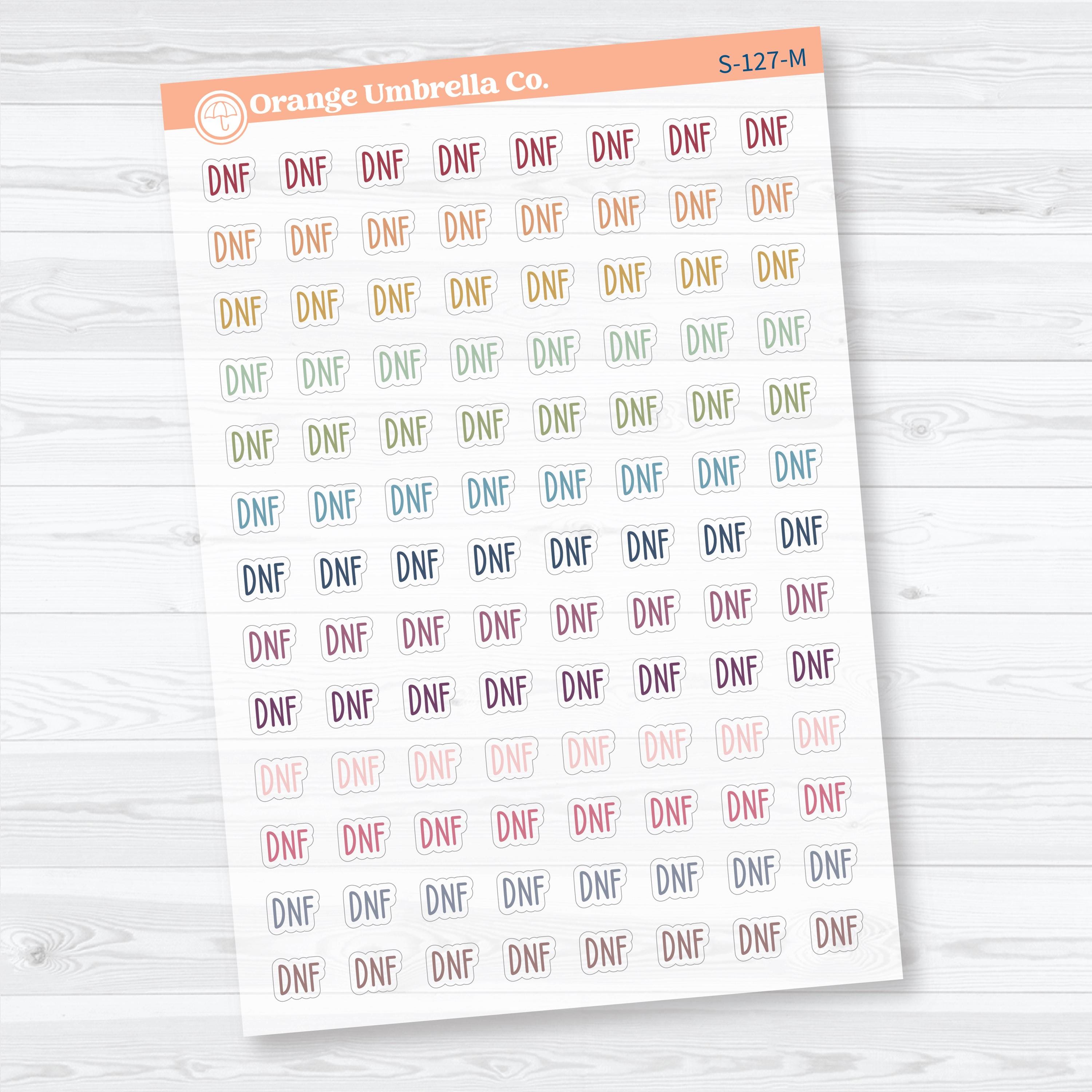 Did Not Finish Scripts | Clear Matte Reading Journal Planner Stickers | S-127-CM