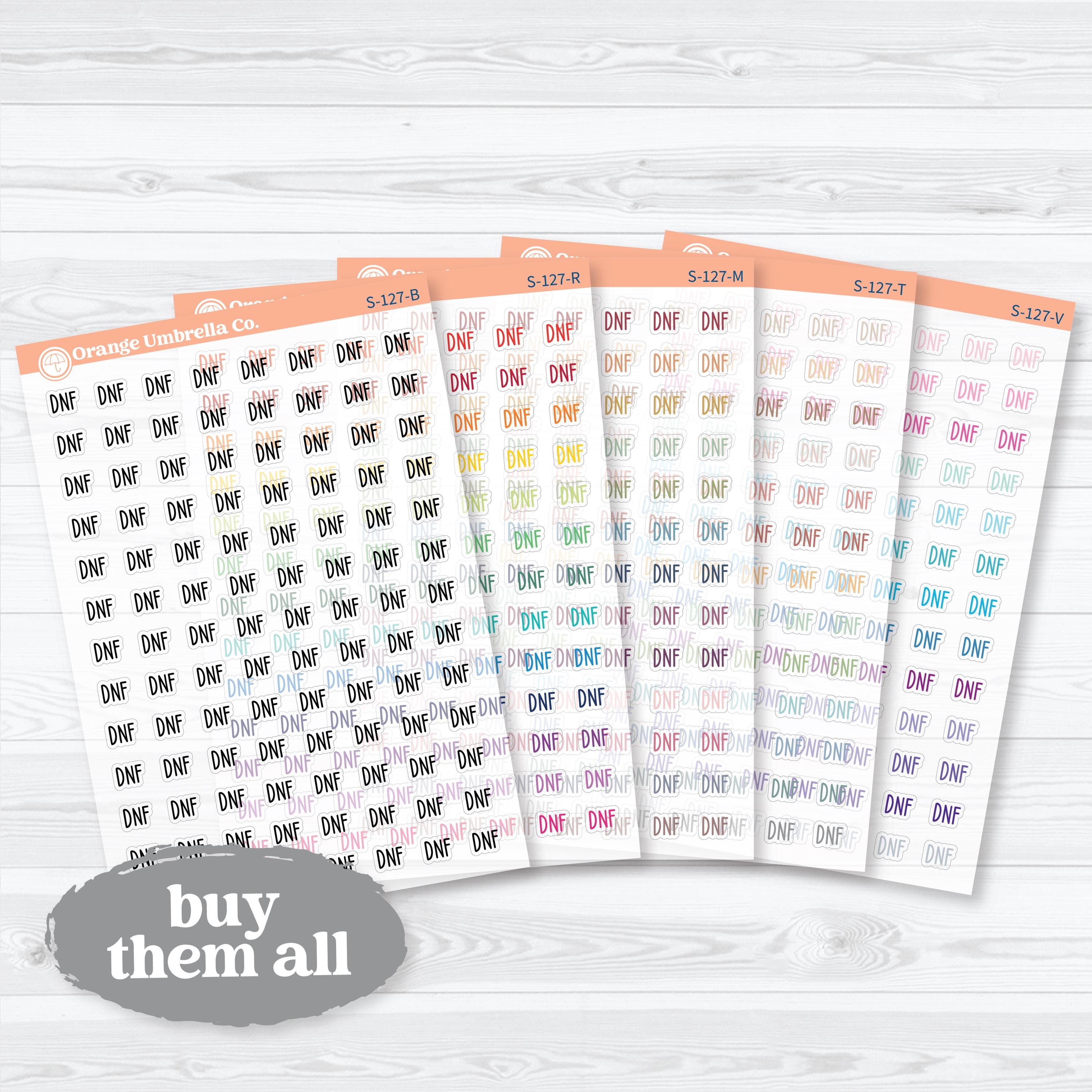 Did Not Finish Scripts | Clear Matte Reading Journal Planner Stickers | S-127-CM