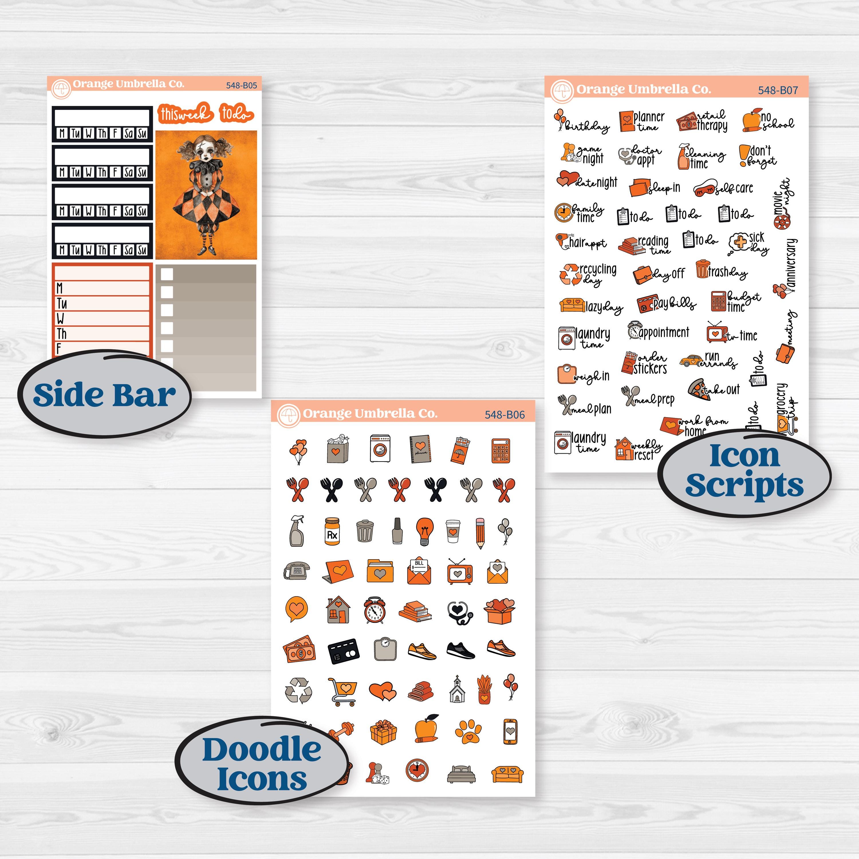 Halloween Planner Kit | Weekly Add-On Planner Kit Stickers | Carnival of Curiosities | KIT-548-B