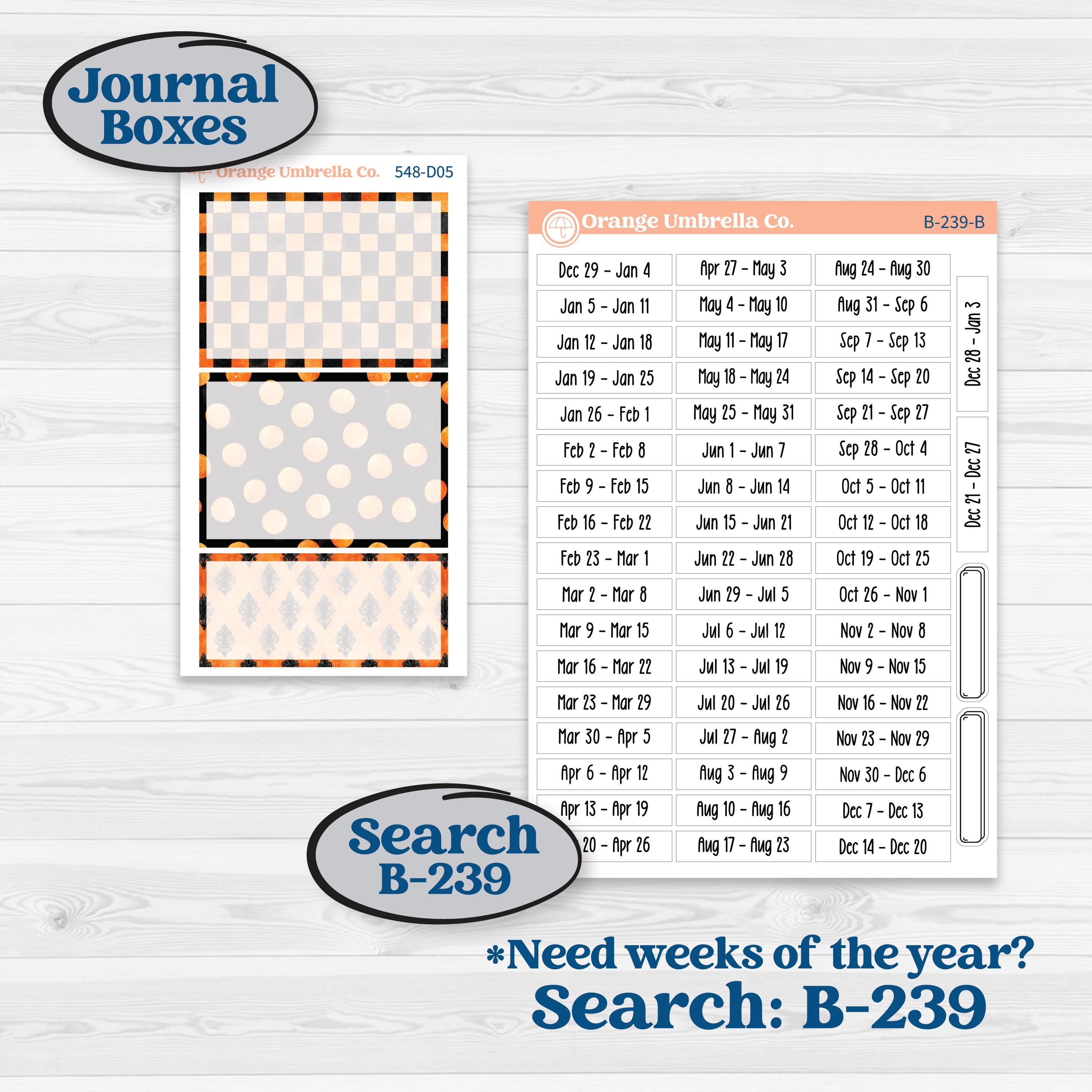 Halloween Planner Kit | Journaling or Scrapbooking Kit | Creative Junk Journal Planner Stickers | Carnival of Curiosities | KIT-548-D