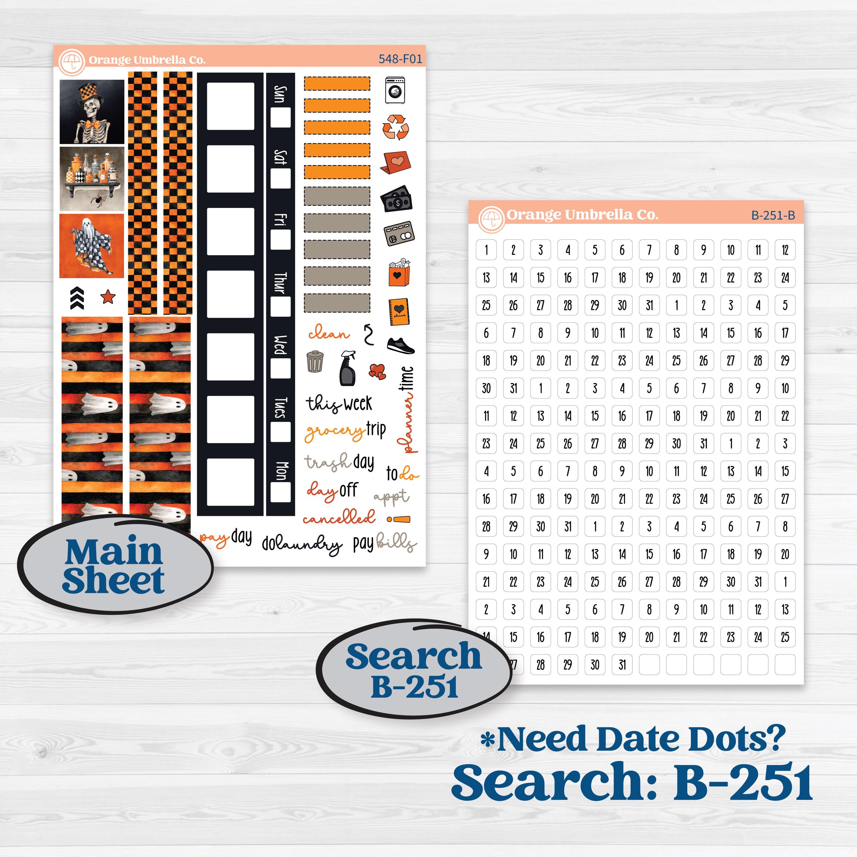 Halloween Planner Kit | Hobonichi Weeks Weekly Planner Kit Stickers | Carnival of Curiosities | KIT-548-F