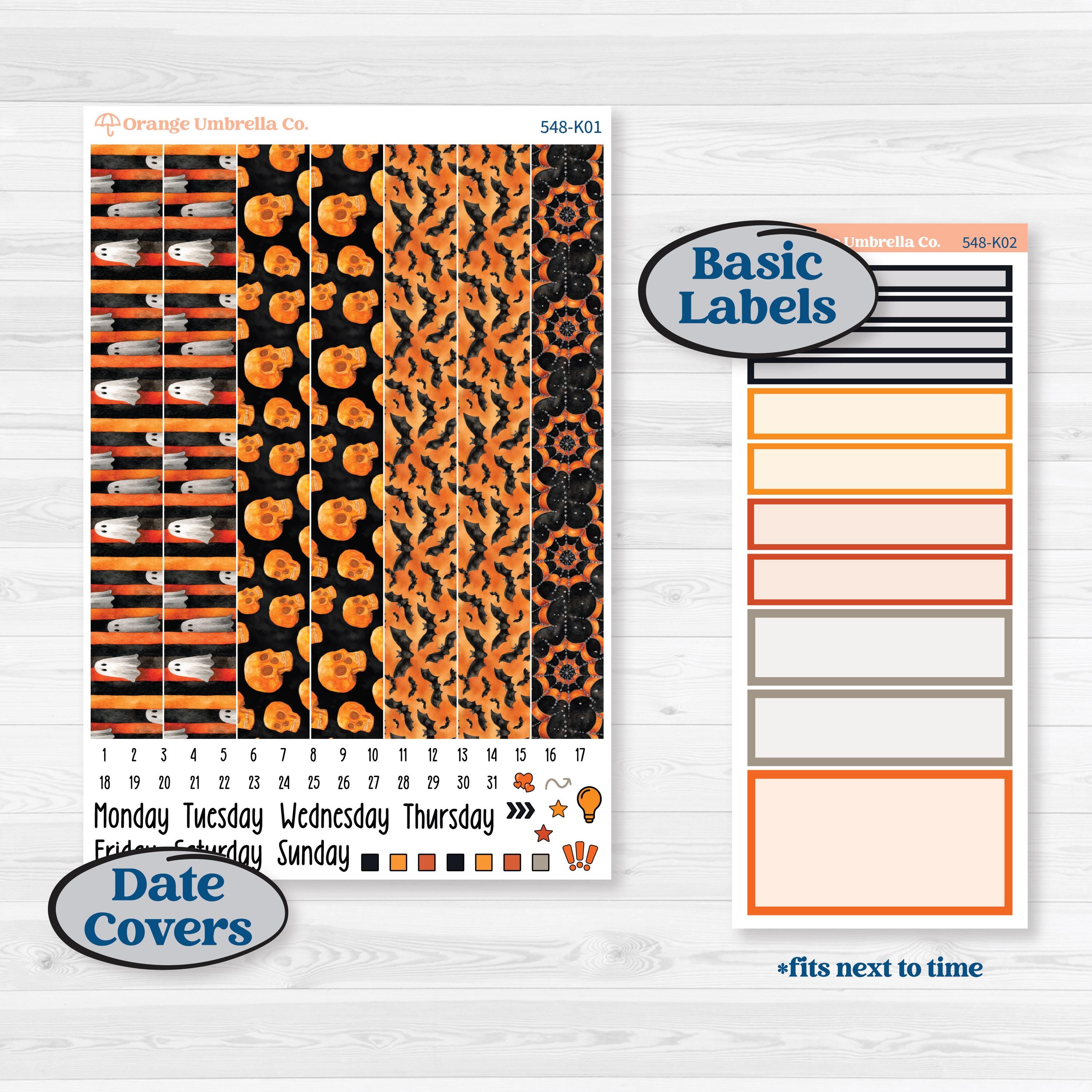 Halloween Planner Kit | 7x9 Erin Condren Daily Duo Planner Kit Stickers | Carnival of Curiosities | KIT-548-K